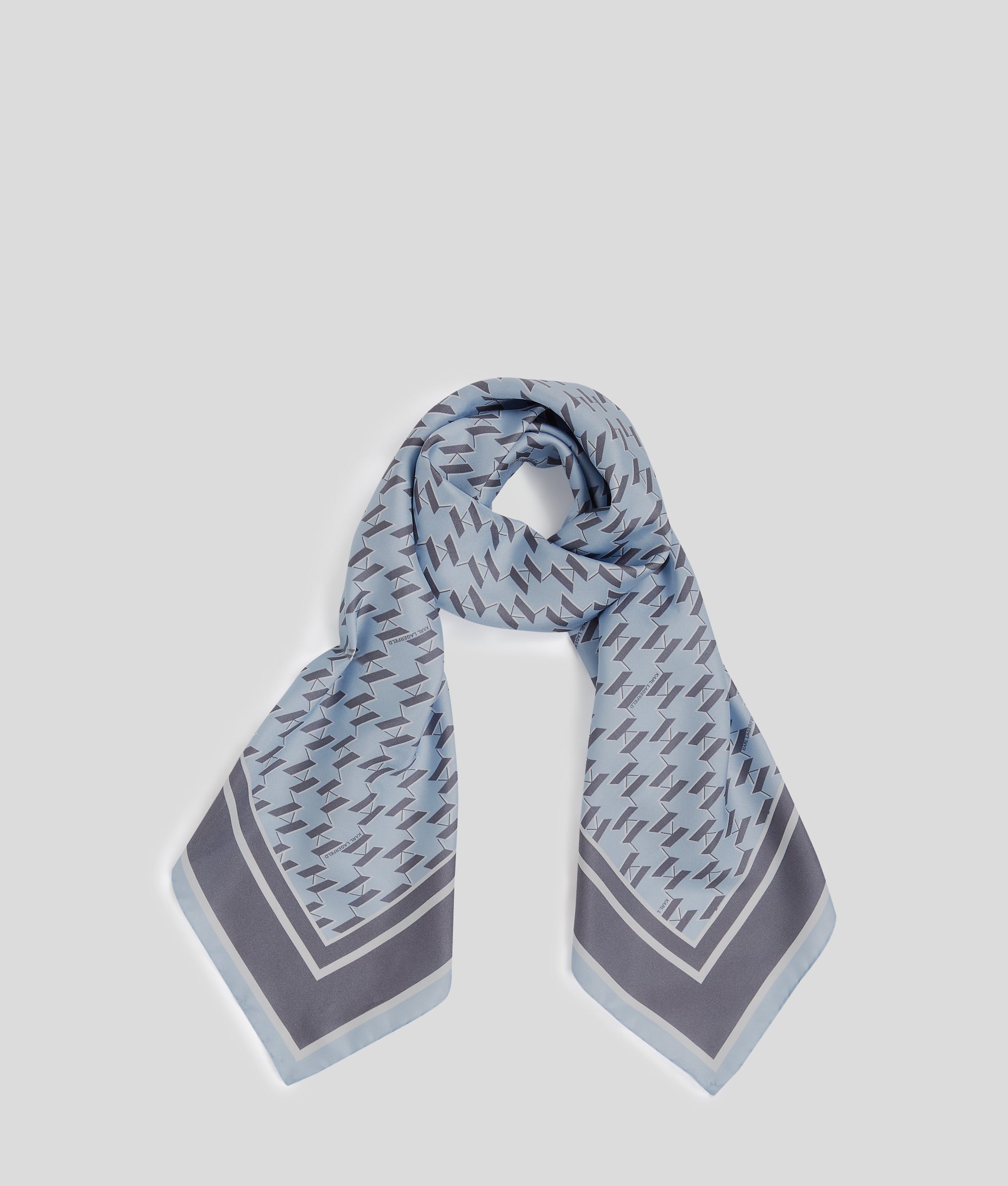 MONOGRAM SILK SCARF Kentucky Blue Women KARL LAGERFELD
