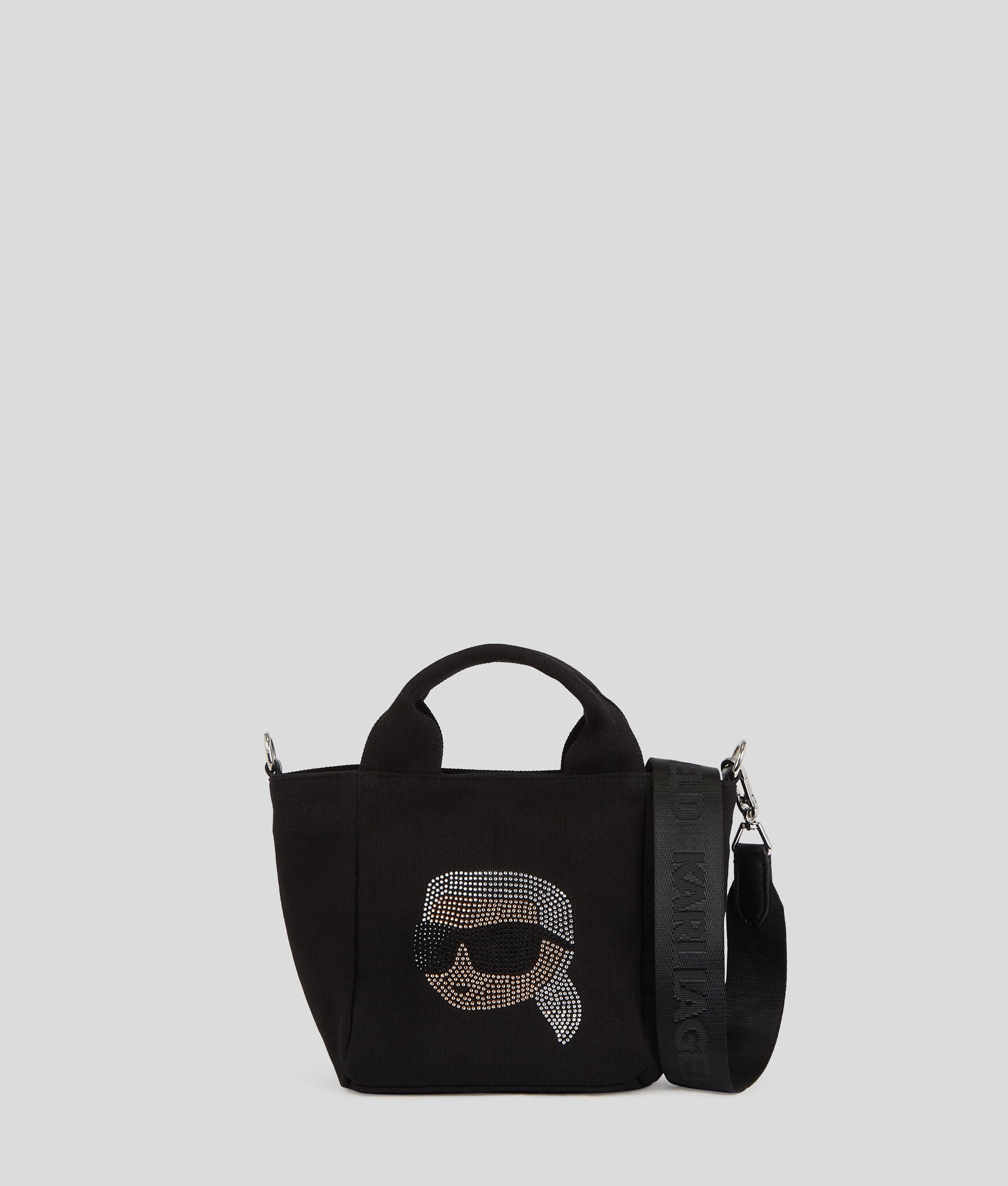 IKON RHINESTONE TOTE BAG | Black | Women | KARL LAGERFELD