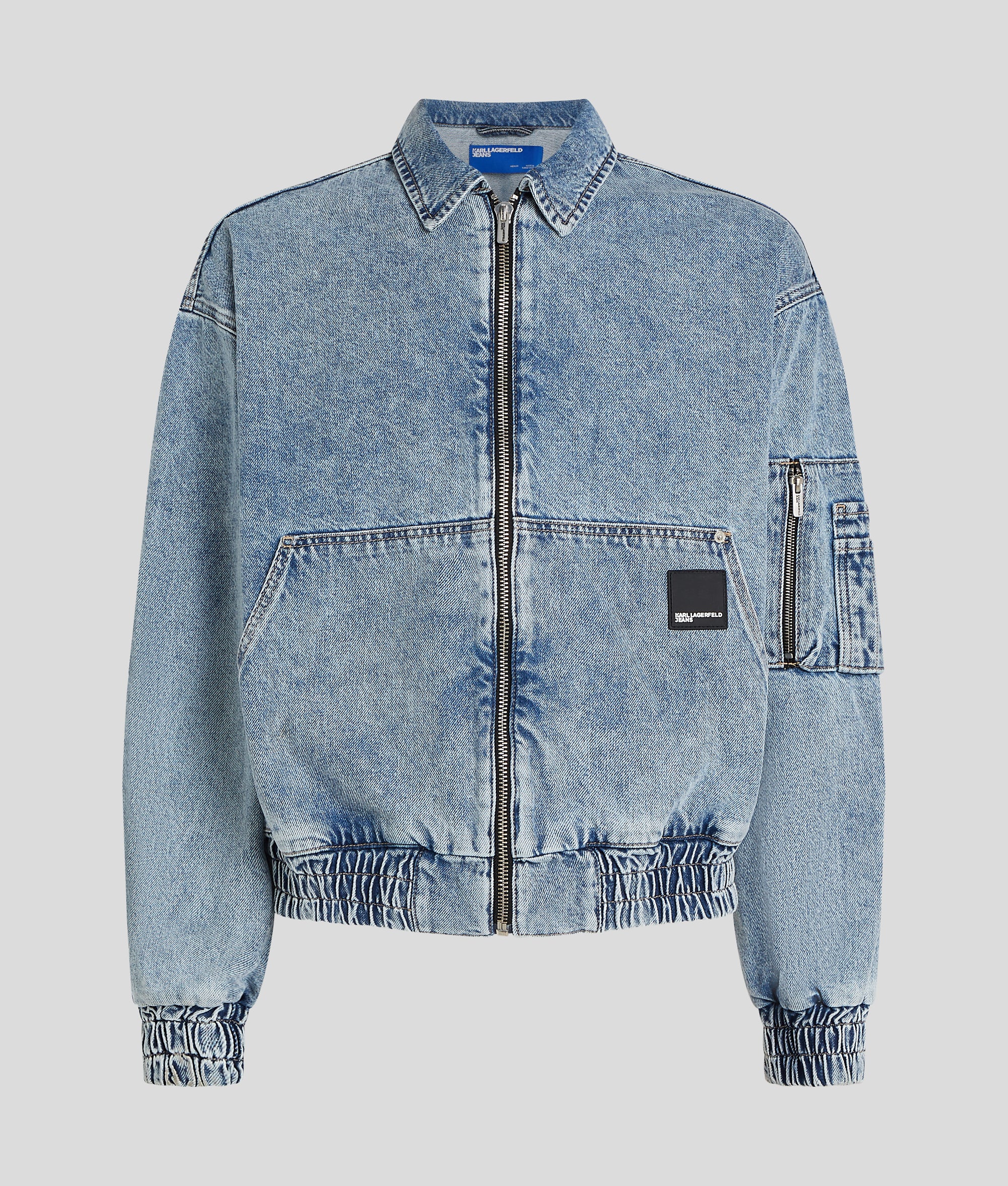 DENIM BOMBER JACKET Mid Marble Blue Men KARL LAGERFELD