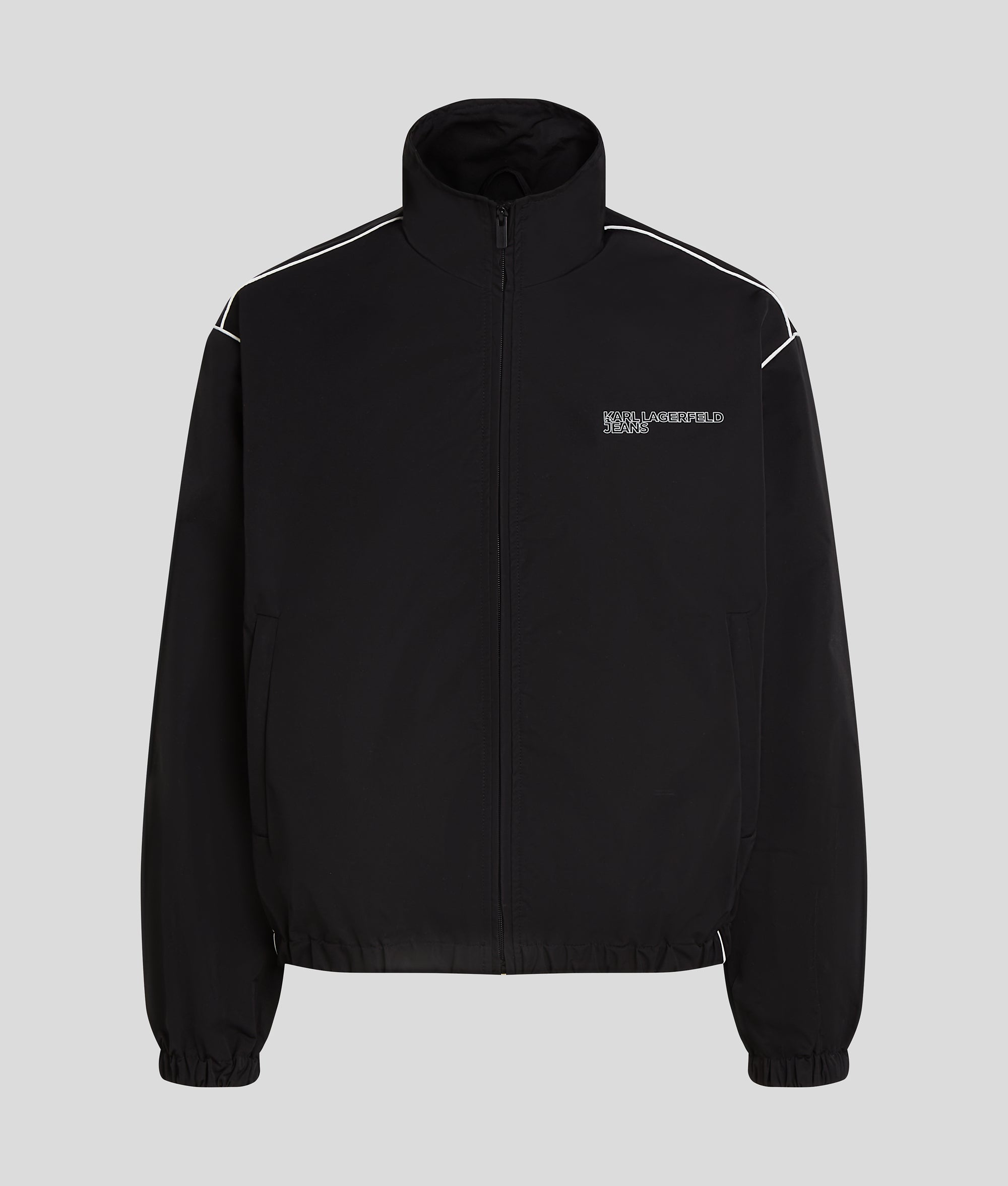 ジャケット WOOALONG Track logo piping crop zipup BLACK zipup WOOALONG ジャケット logo Track BLACK piping crop