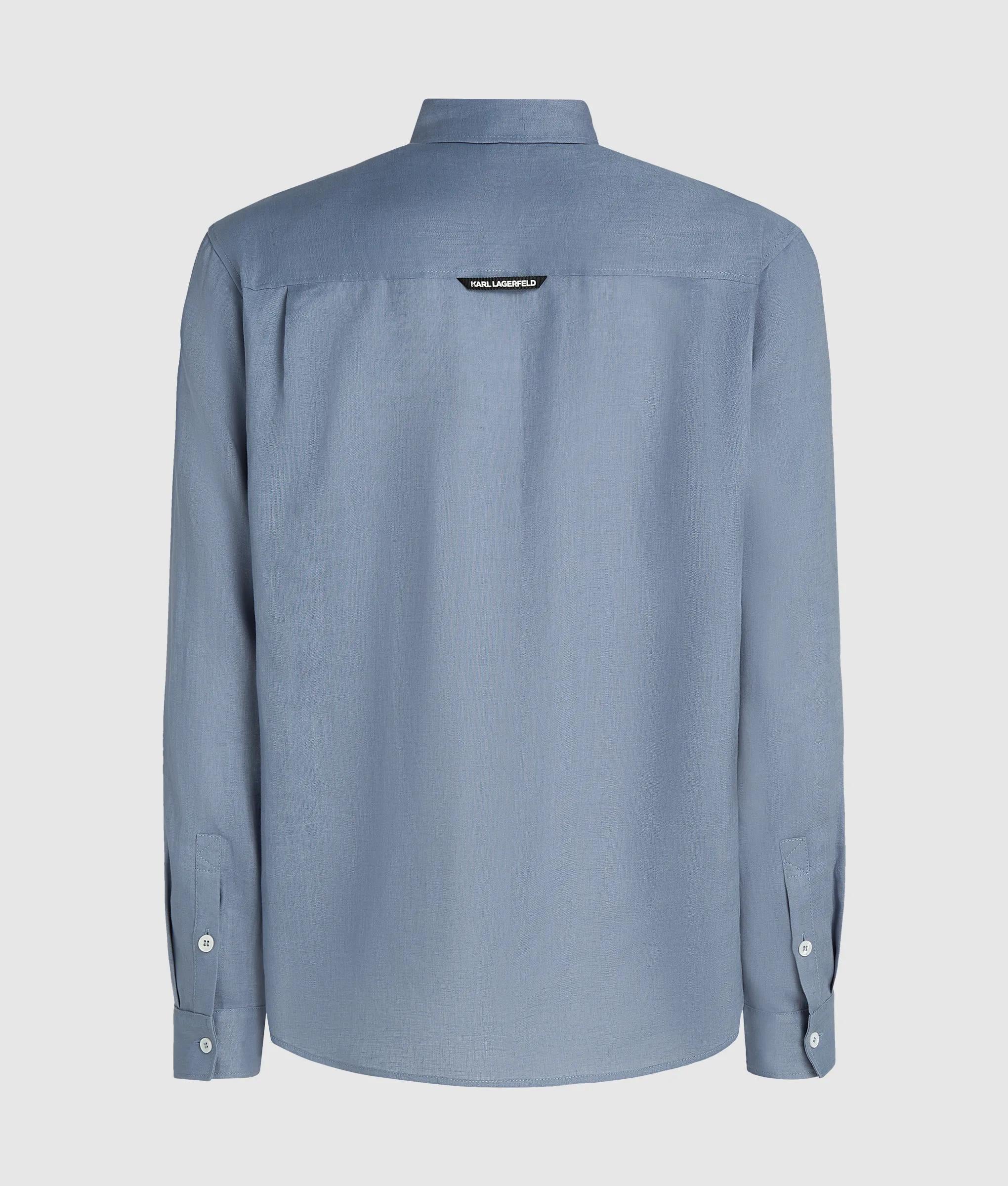 Monogram linen shirt | Country Blue | Men | KARL LAGERFELD
