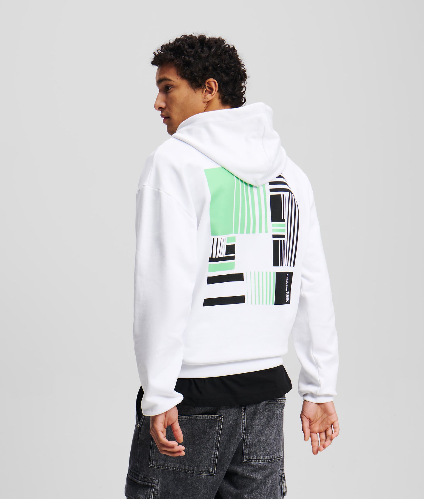 GRAPHIC PRINT HOODIE White Men KARL LAGERFELD
