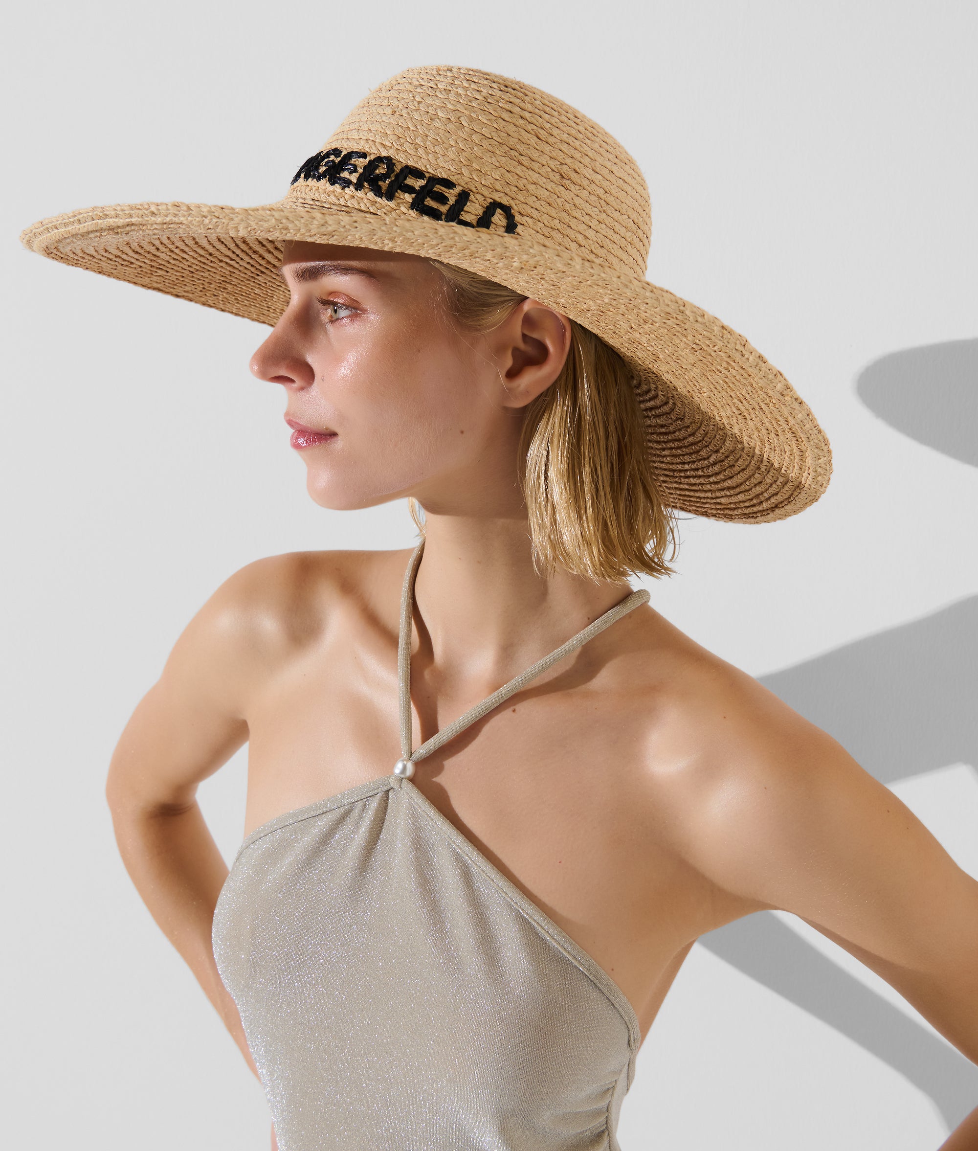 LOGO RAFFIA SUN HAT | Natural | Women | KARL LAGERFELD