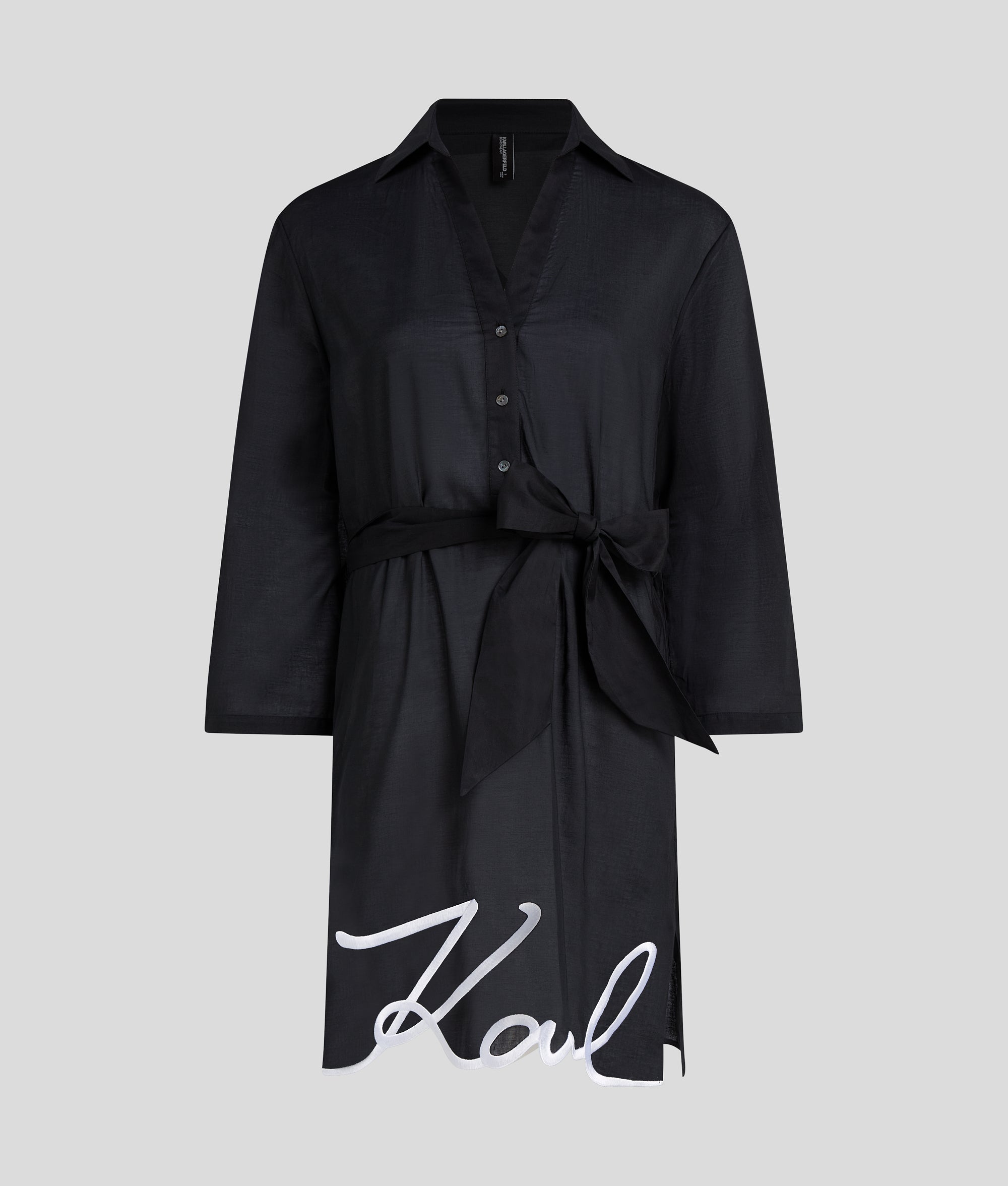 Karl Lagerfeld - K/signature Beach Shirt Dress, Woman, Black, Size: S Karl Lagerfeld - K/signature Beach Shirt Dress, Woman, Black, Size: S