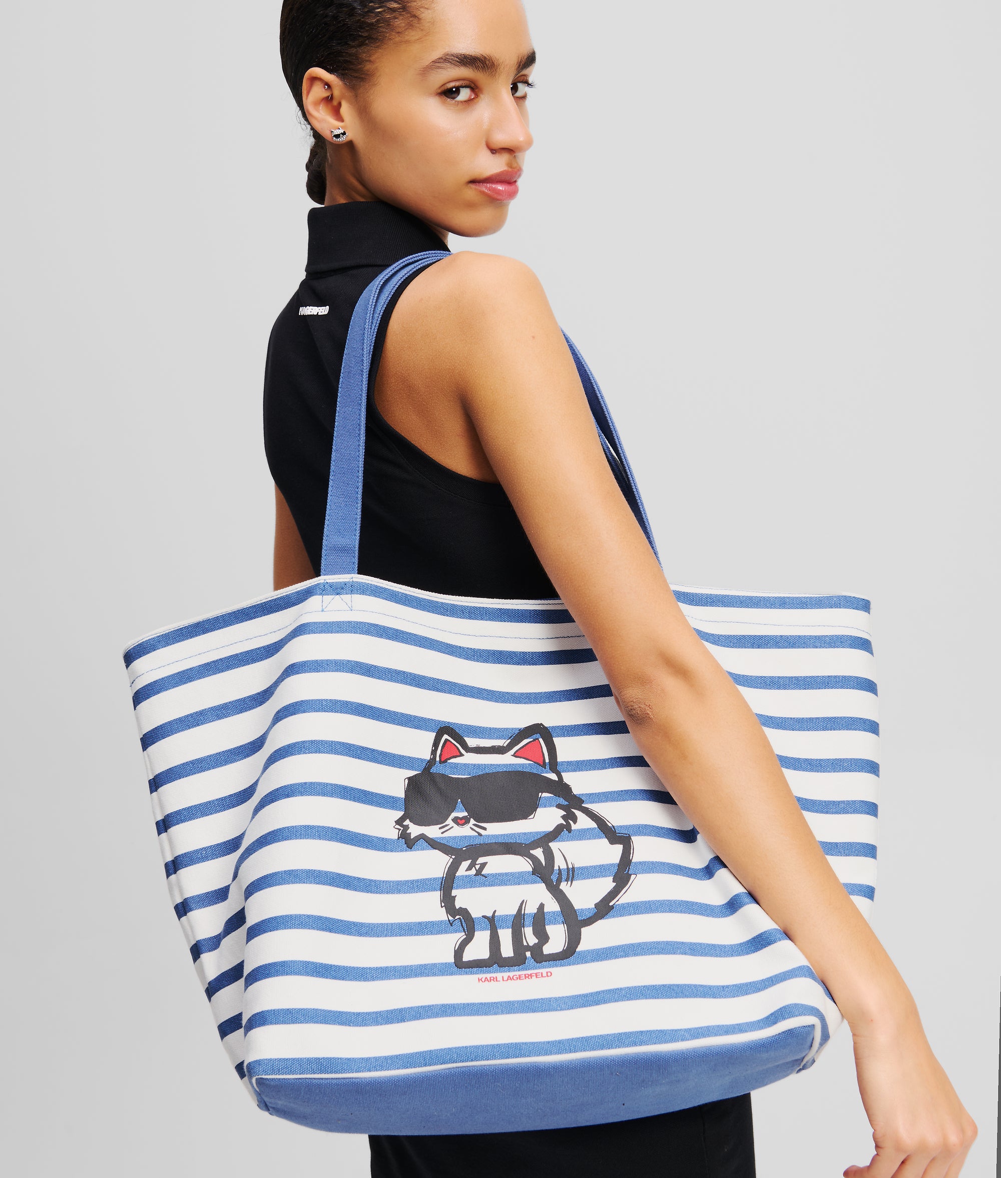 IKON CHOUPETTE STRIPED SHOPPER White And Blue Stripes Women
