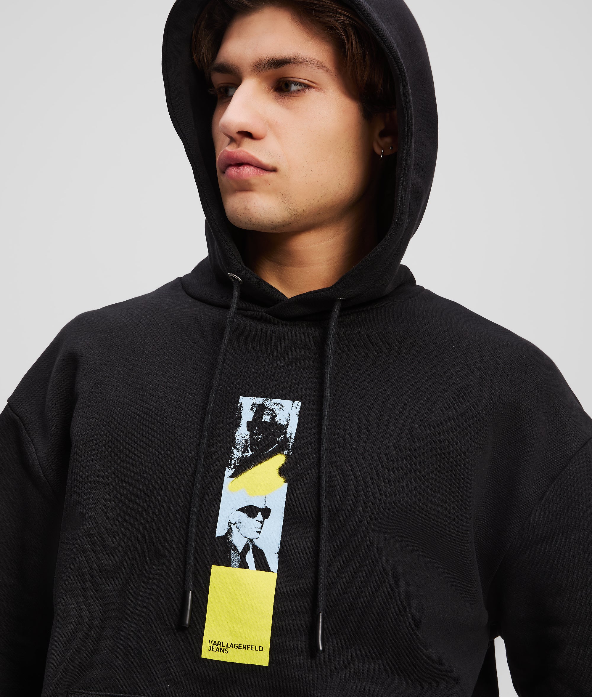 KARL PRINT HOODIE Black Men KARL LAGERFELD
