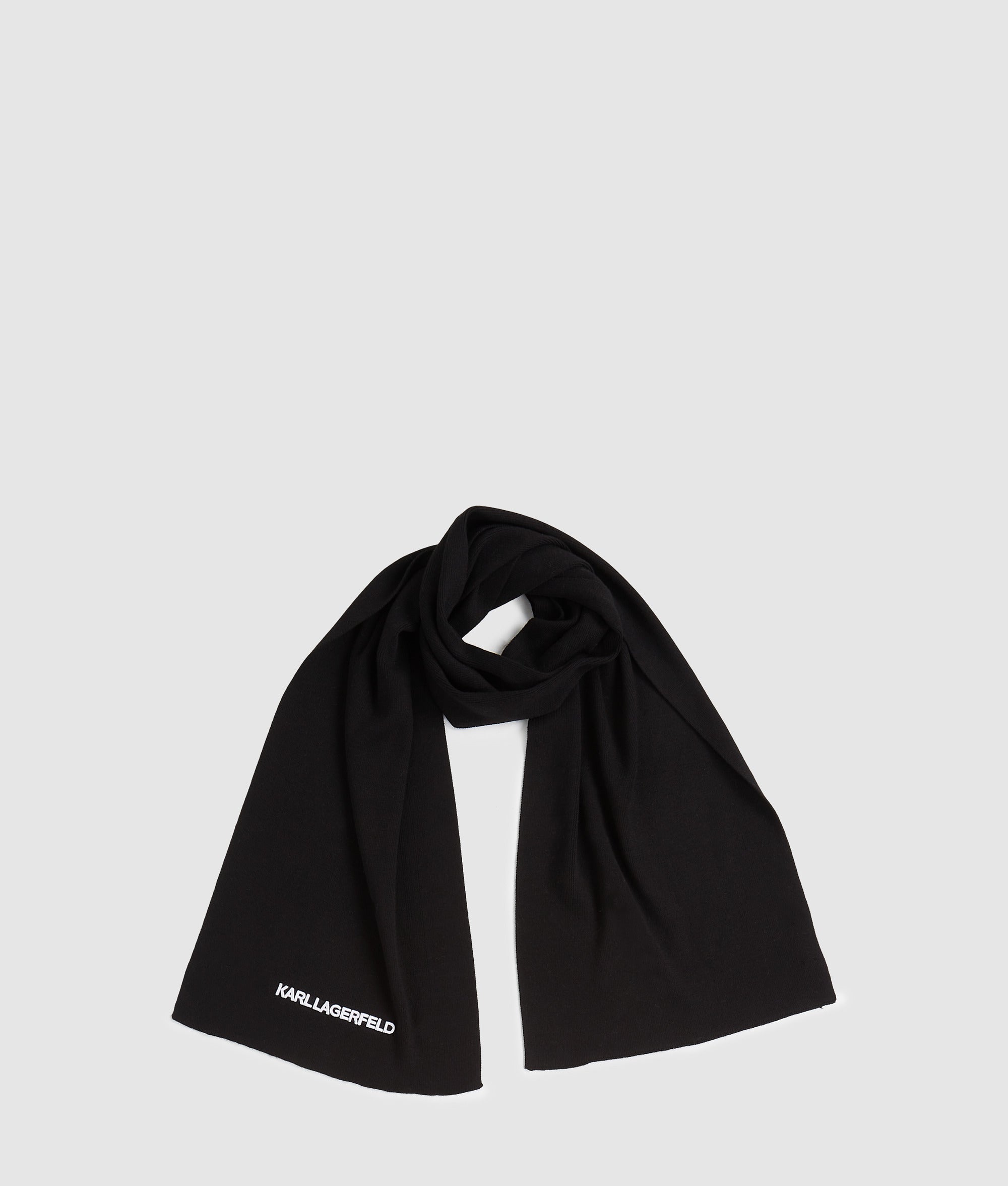 Logo scarf Black Men KARL LAGERFELD