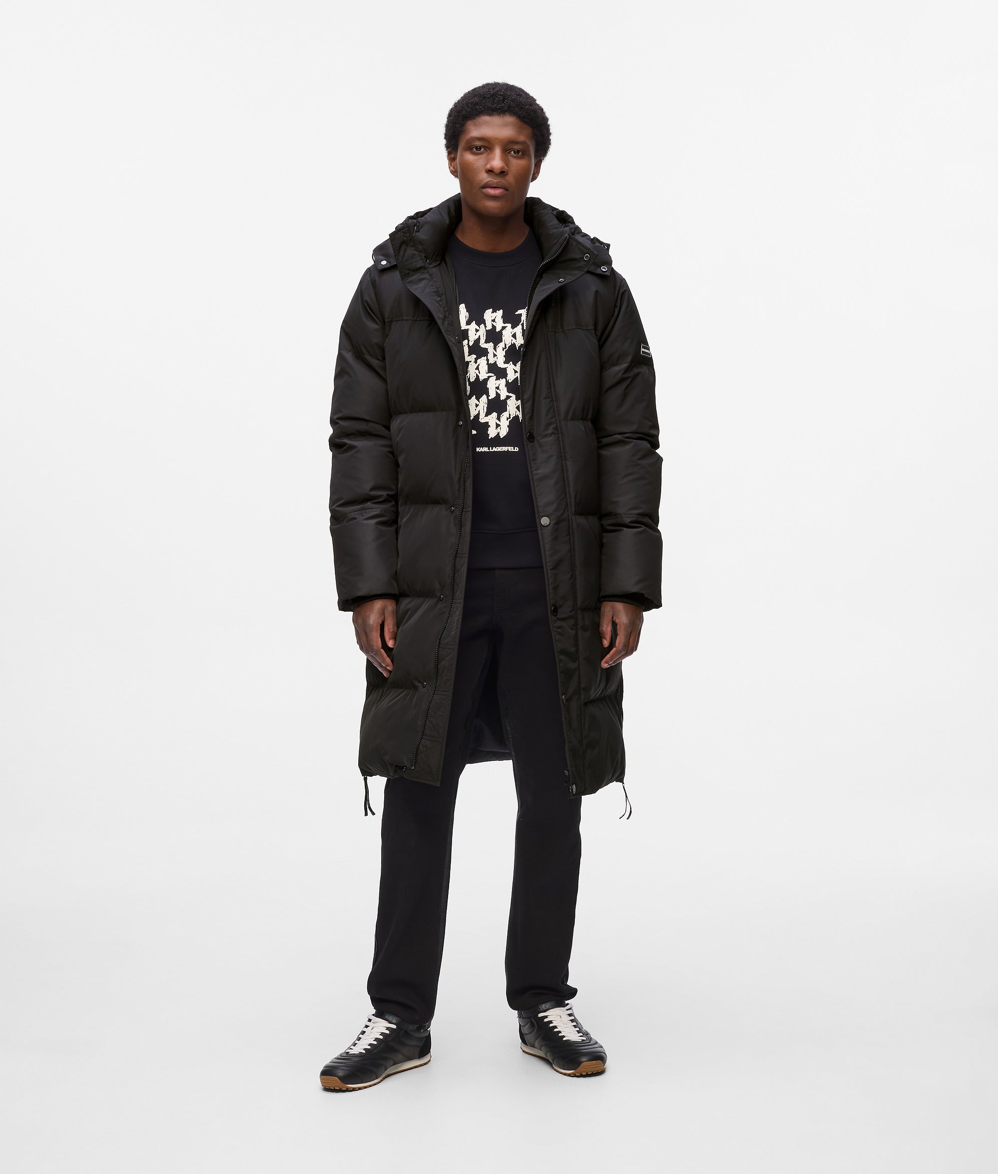 Long puffer jacket Black Men KARL LAGERFELD - Main Image