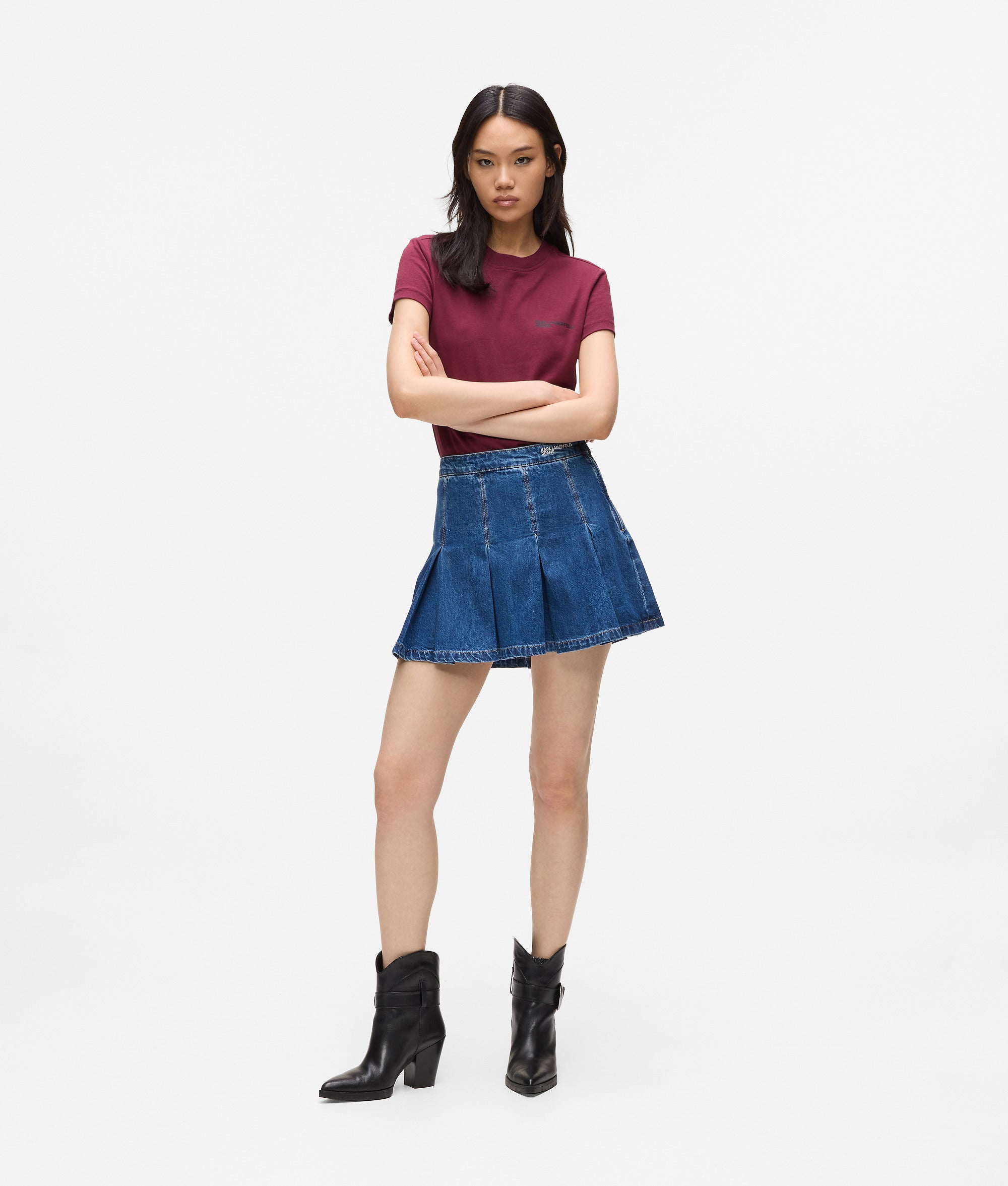 スカート KARL LAGERFELD Women Skirts 76KW1502393 Blue Karl Lagerfeld Paris Womens KLP Print Skirt Bluestar 14 One