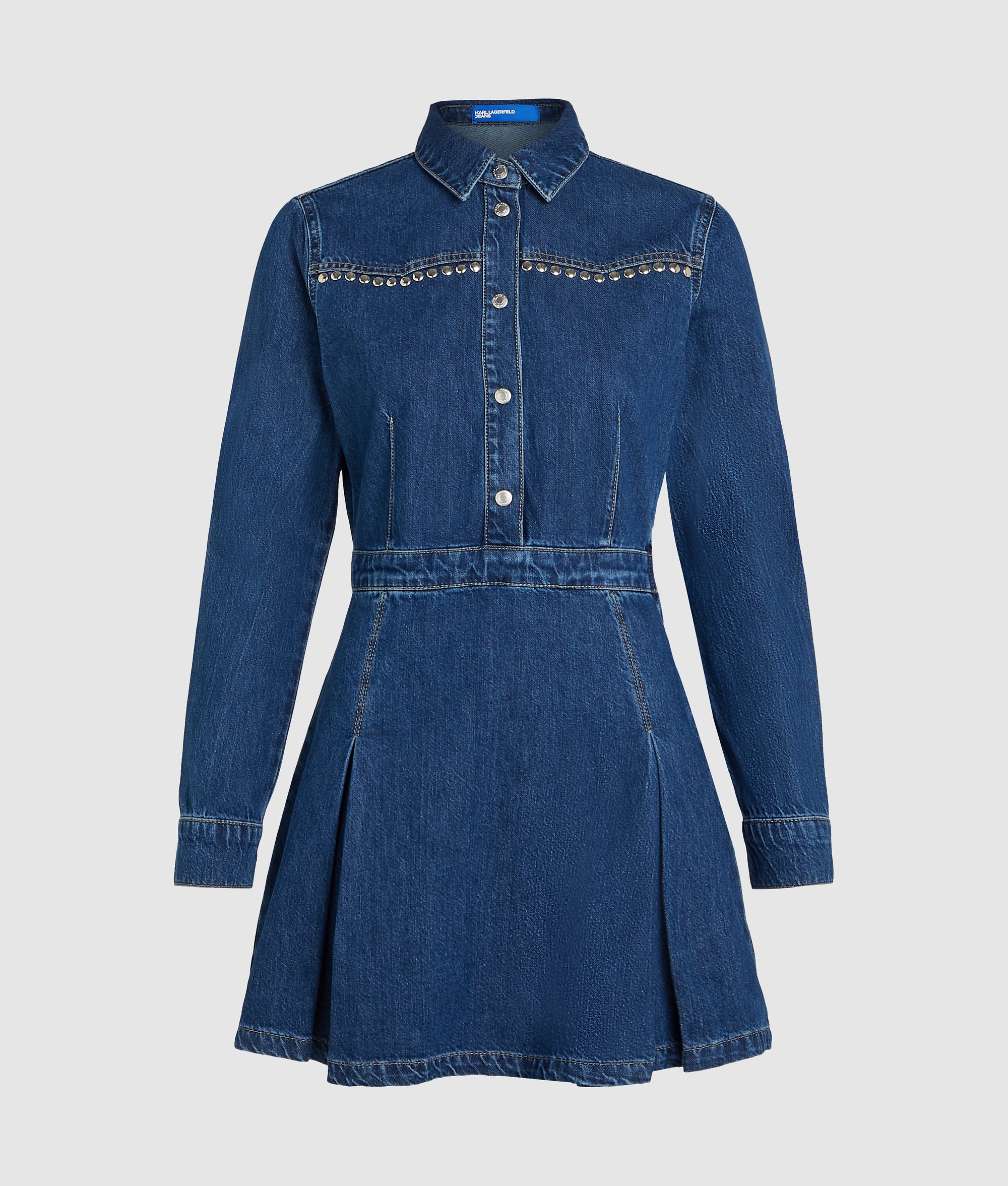 Robe en denim à clous Bleu foncé Femme KARL LAGERFELD