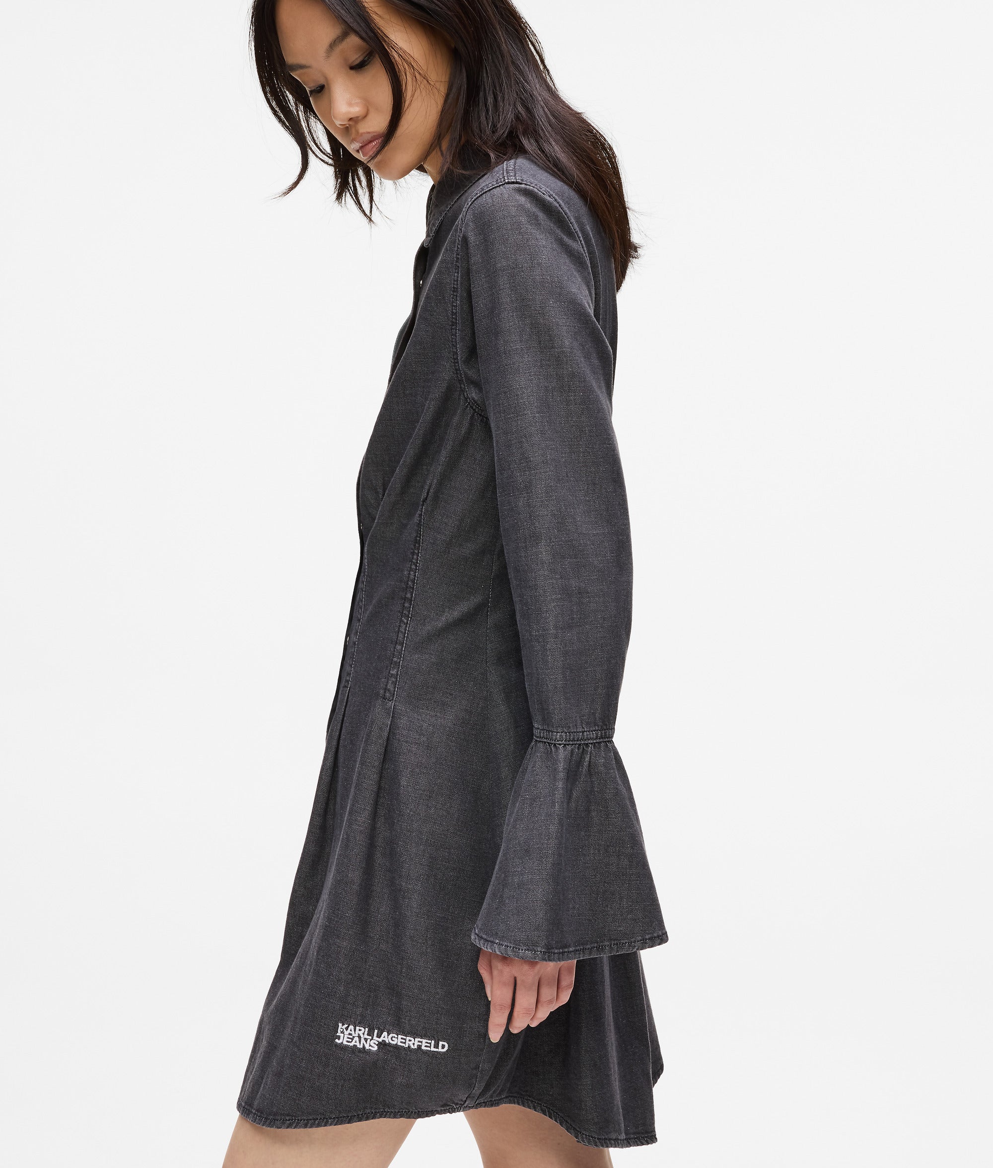 Karl Lagerfeld Jeans A4w13003 Long Sleeve Short Dress Grey XL Woman Karl Lagerfeld Jeans A4w13003 Long Sleeve Short Dress Grey XL Woman