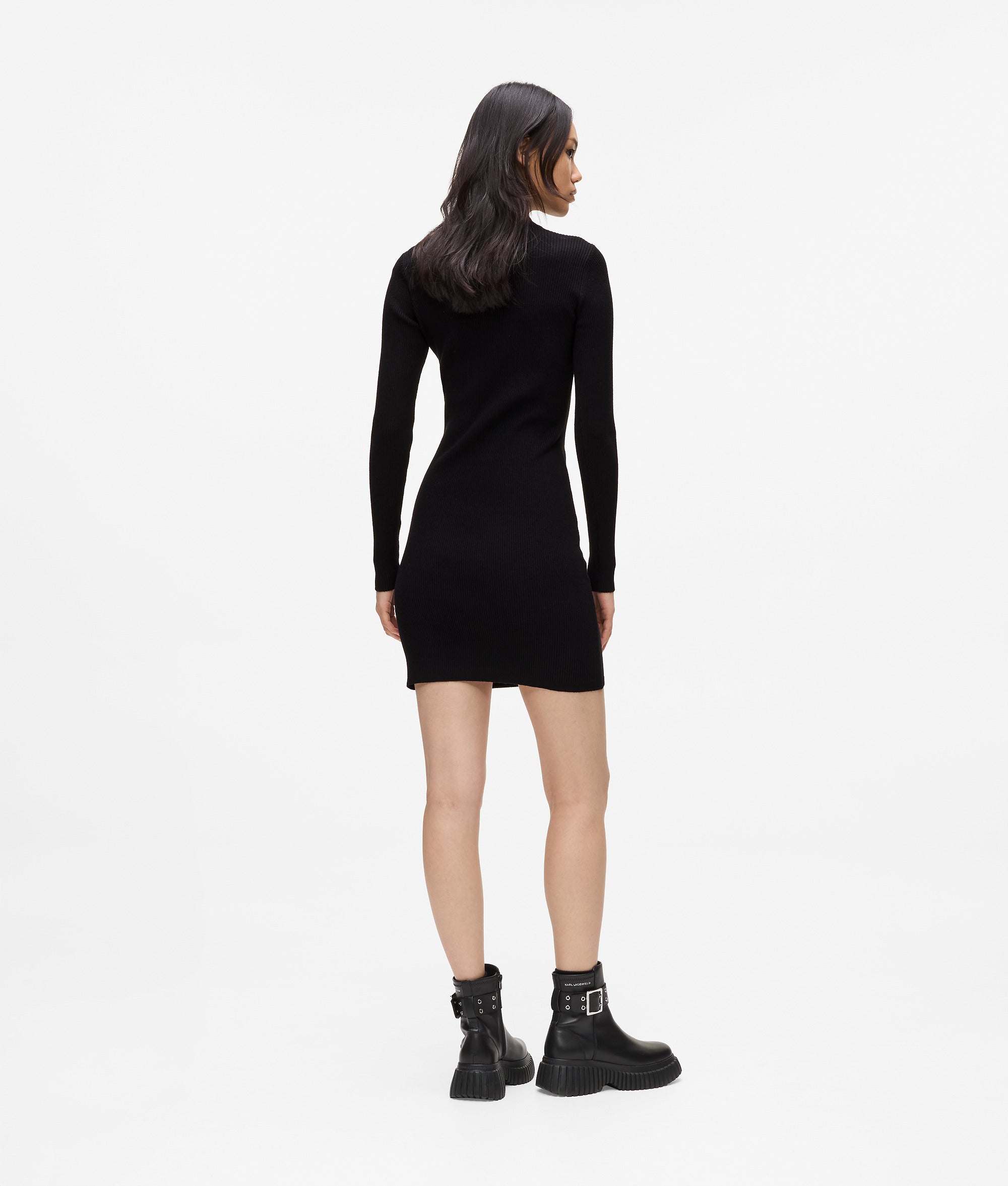 Kl Jeans - Cut Out Knit Dress, Woman, Black, Size: L Kl Jeans - Cut Out Knit Dress, Woman, Black, Size: L