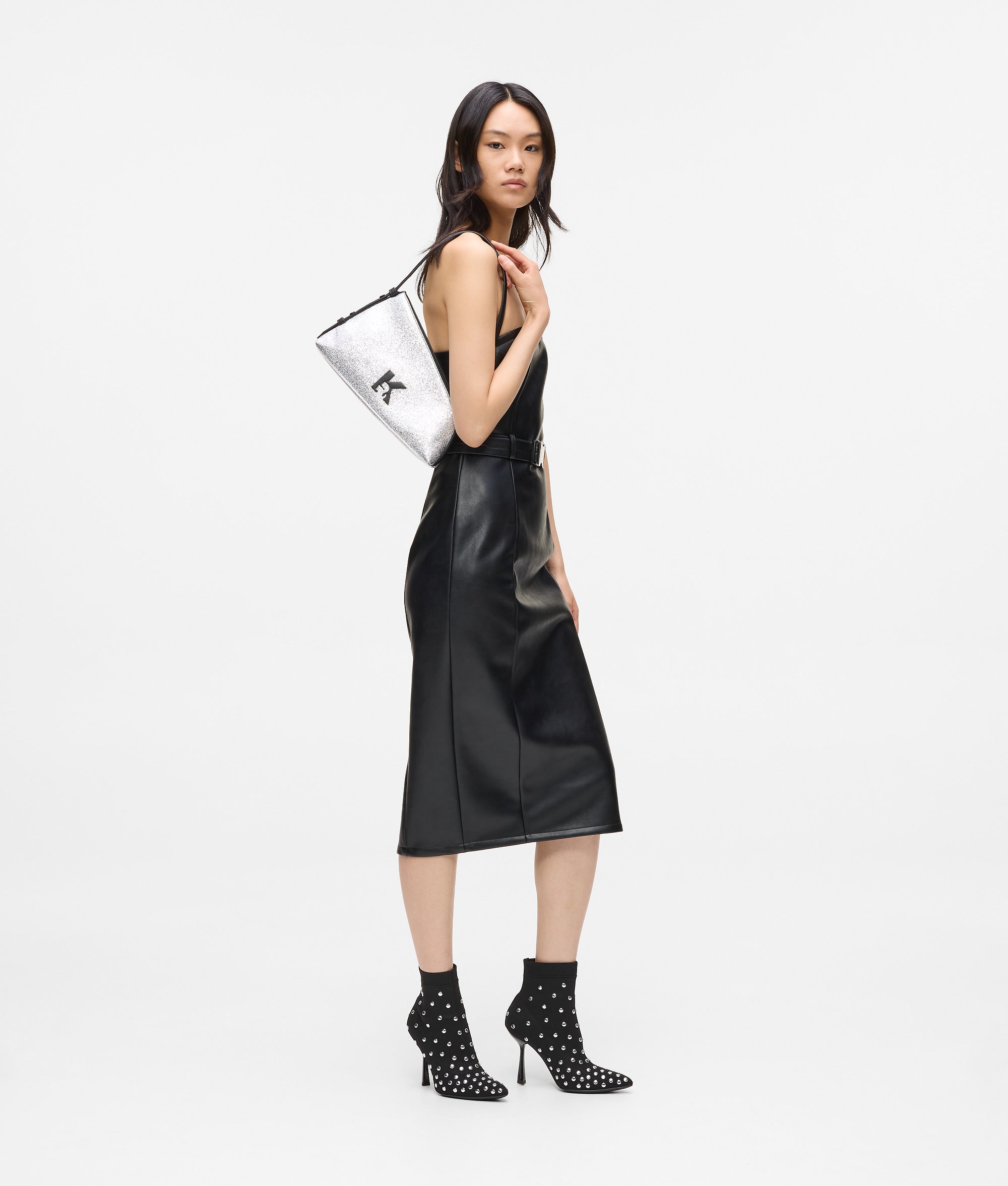 Faux-leather dress | Black | Women | KARL LAGERFELD | Page 1 Faux-leather dress | Black | Women | KARL LAGERFELD | Page 1
