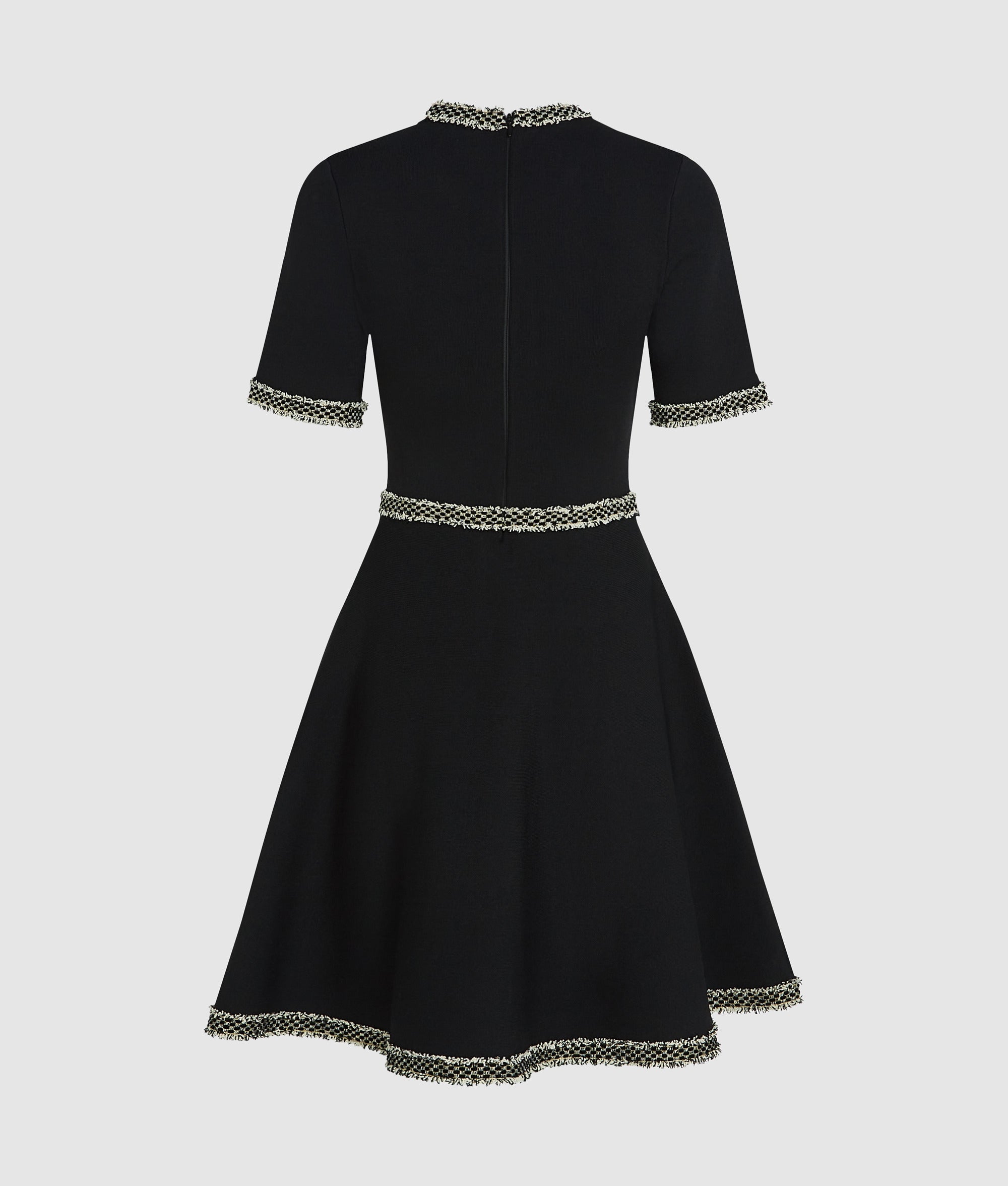 Bouclé detail knit dress | Black | Women