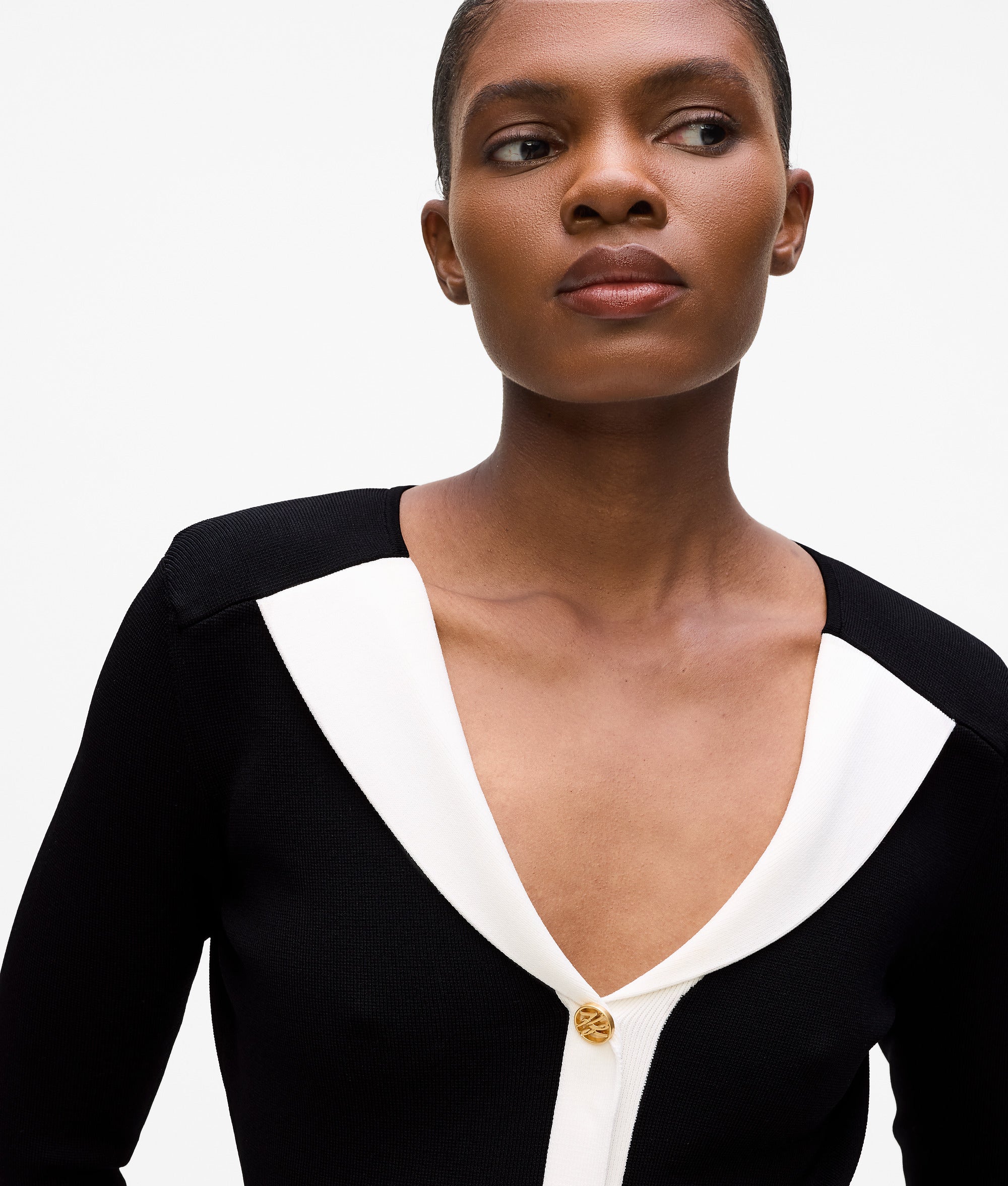 Abito a maglia Karl DNA Nero/Bianco Donna KARL LAGERFELD