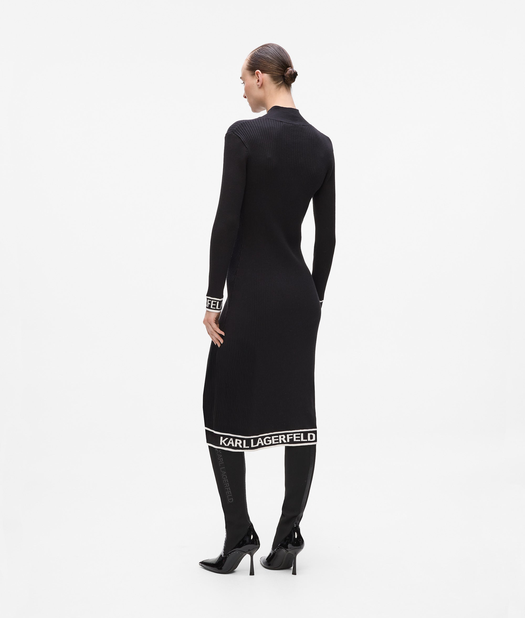 Logo knit dress | Black | Women
