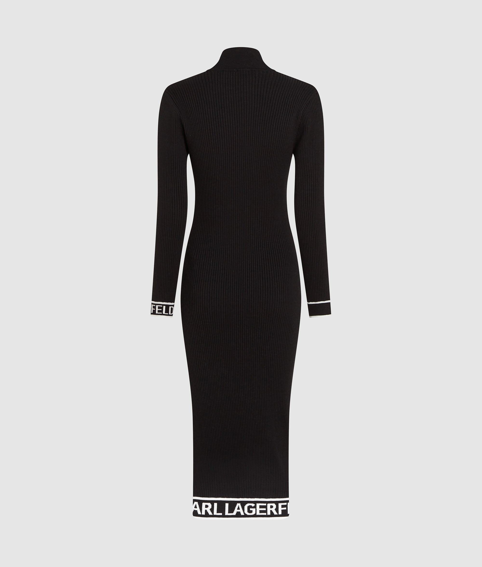 Karl Lagerfeld - Logo Knit Dress, Woman, Black, Size: M Karl Lagerfeld - Logo Knit Dress, Woman, Black, Size: M