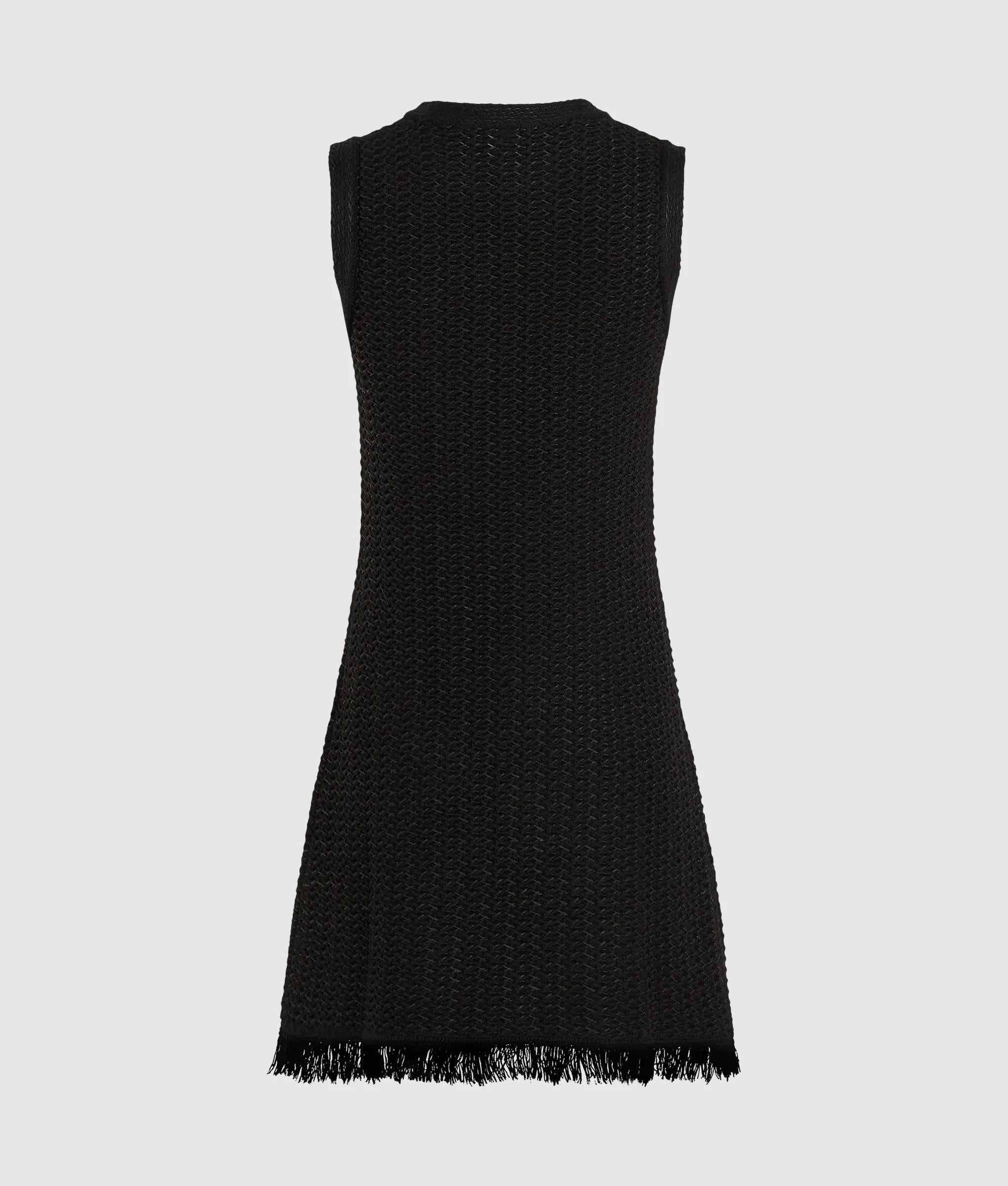 karl lagerfeld black tweed dress Karl Lagerfeld Paris Women's Bow Detail A-Line Dress - Black/Soft White