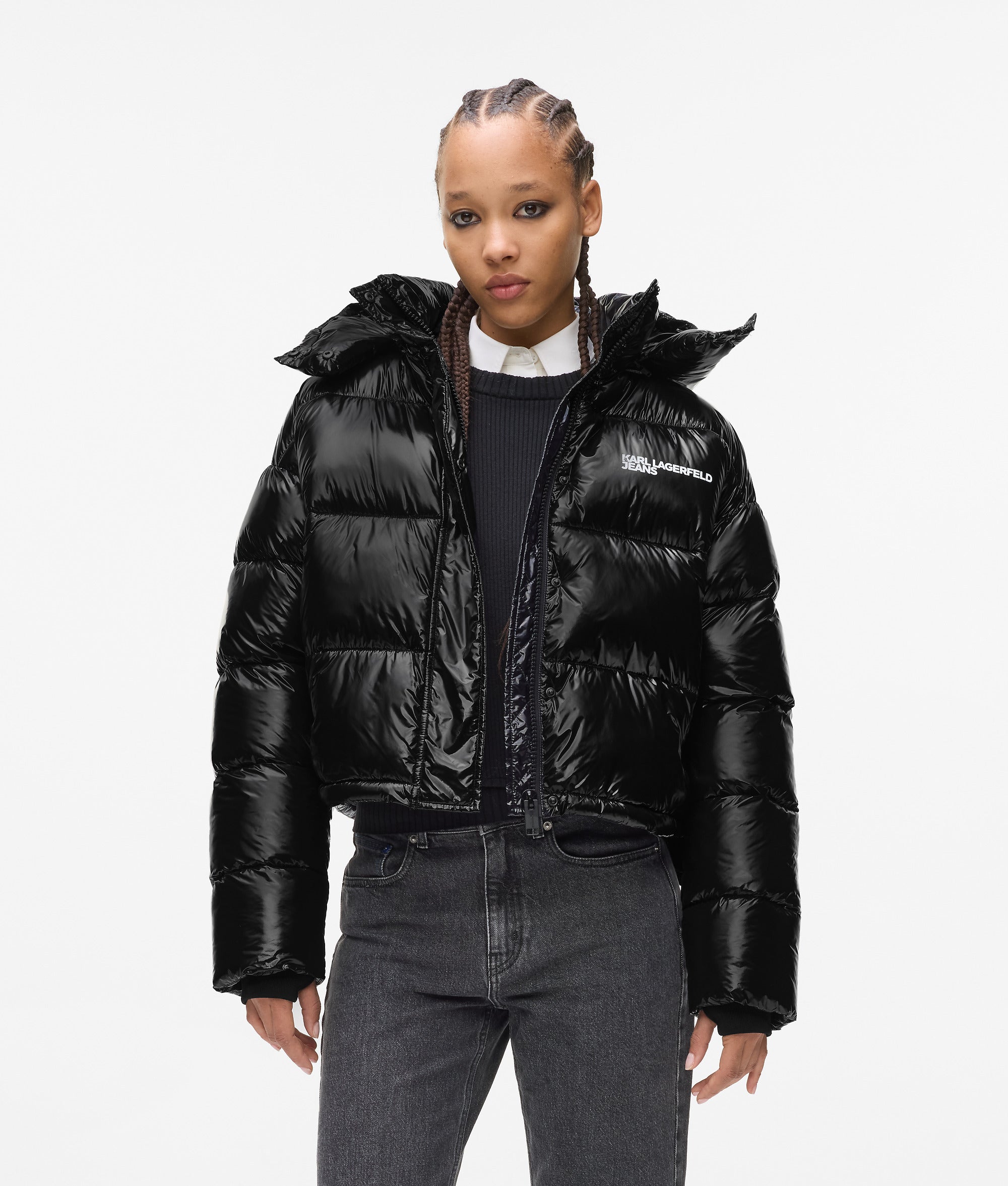 Shiny boxy puffer jacket L - Main Image