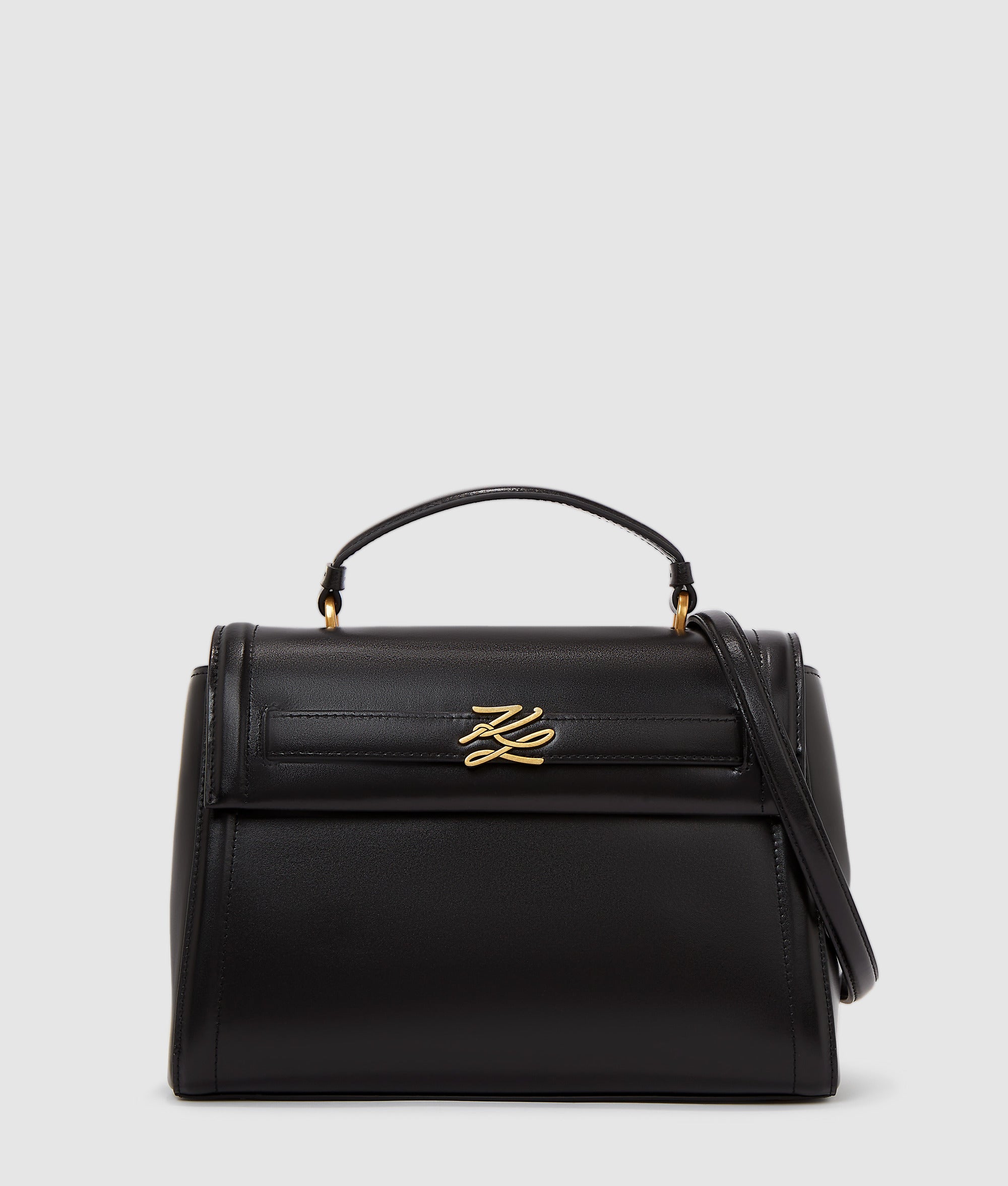 K Autograph Top Handle Bag Black Gold