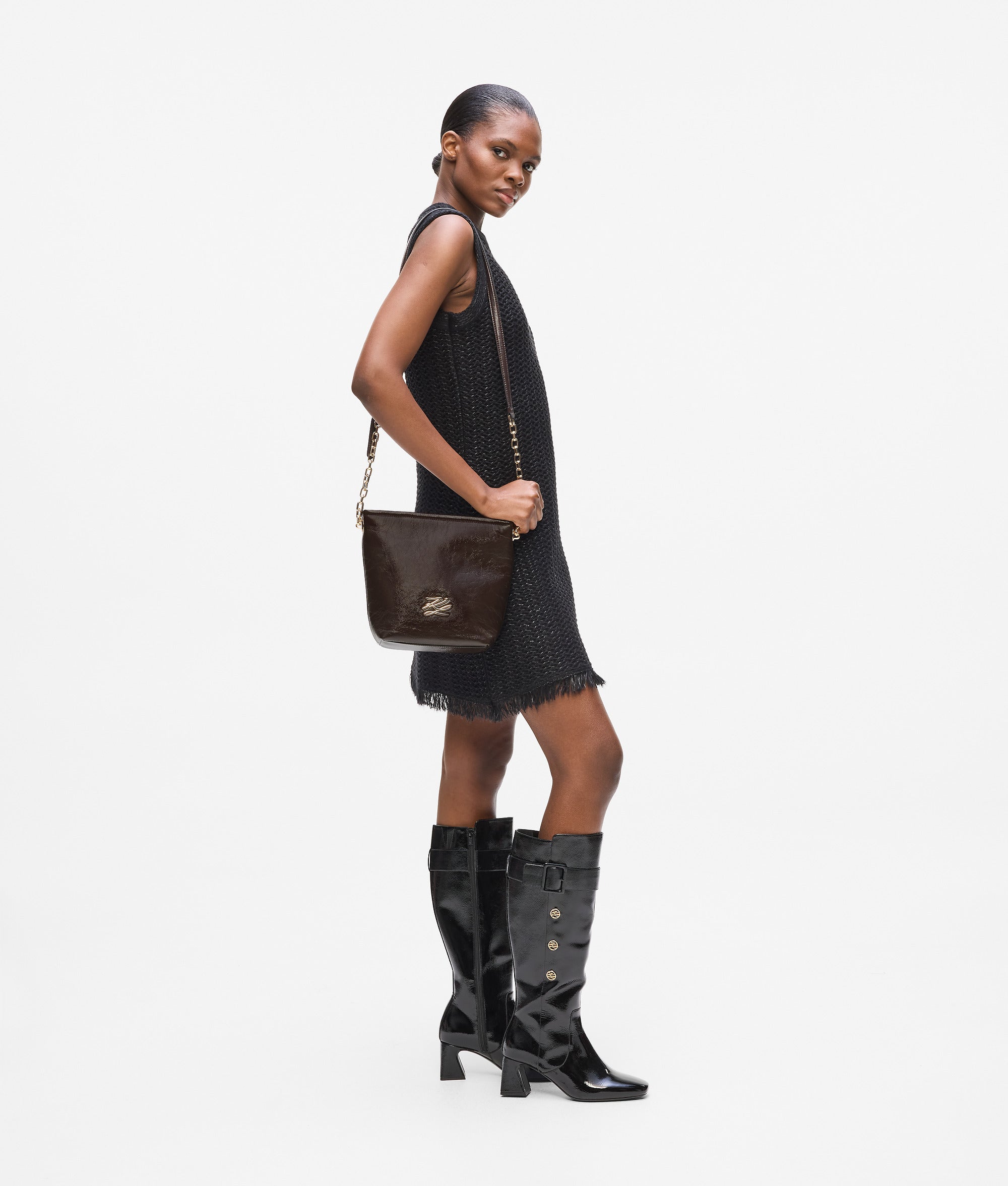 KARL LAGERFELD シッフショルタハック A2W32019 999 CHOUPETTE TOP HANDLE BAG | Black | Women | KARL LAGERFELD