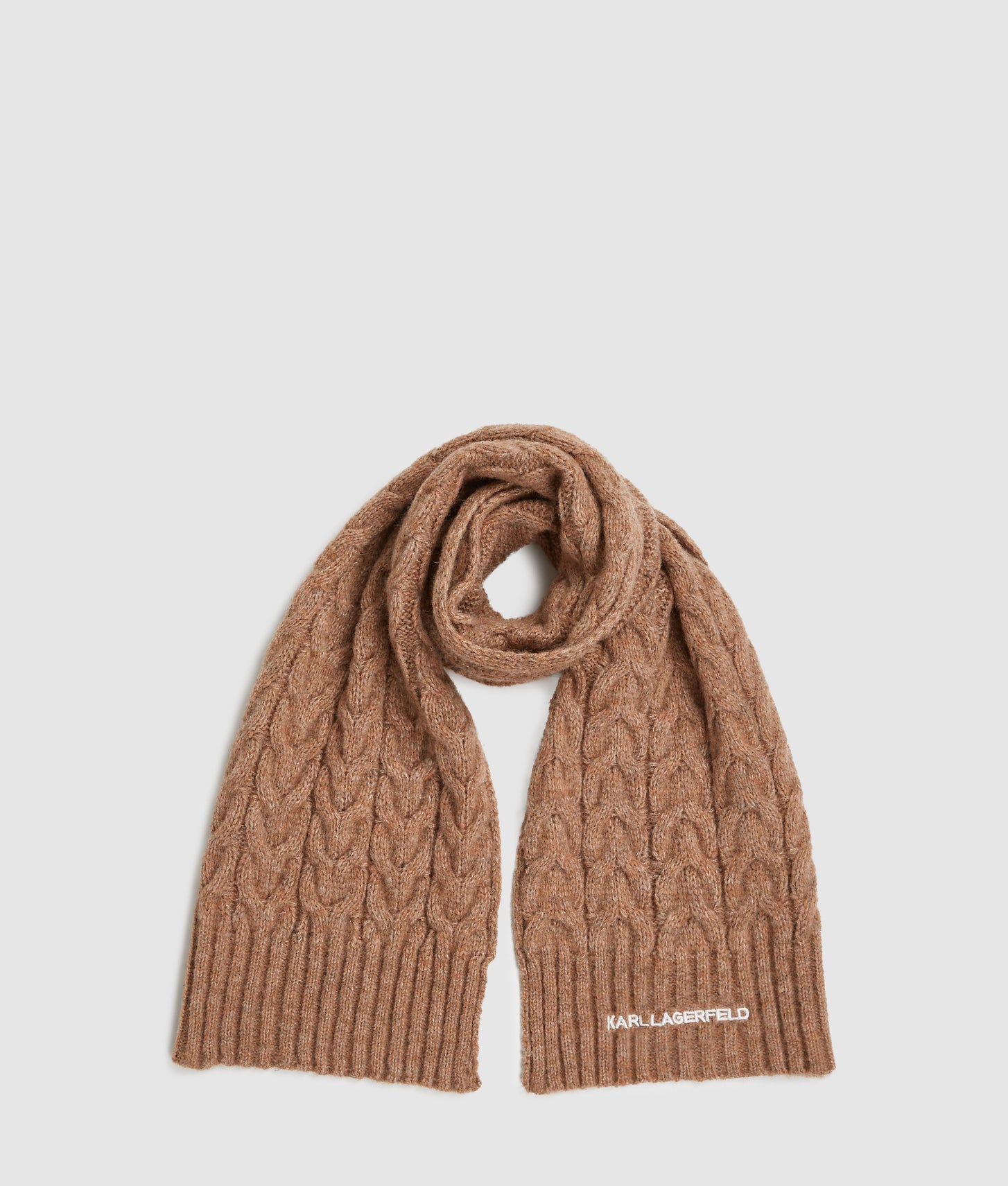 Cable-knit scarf Caramel Women KARL LAGERFELD1