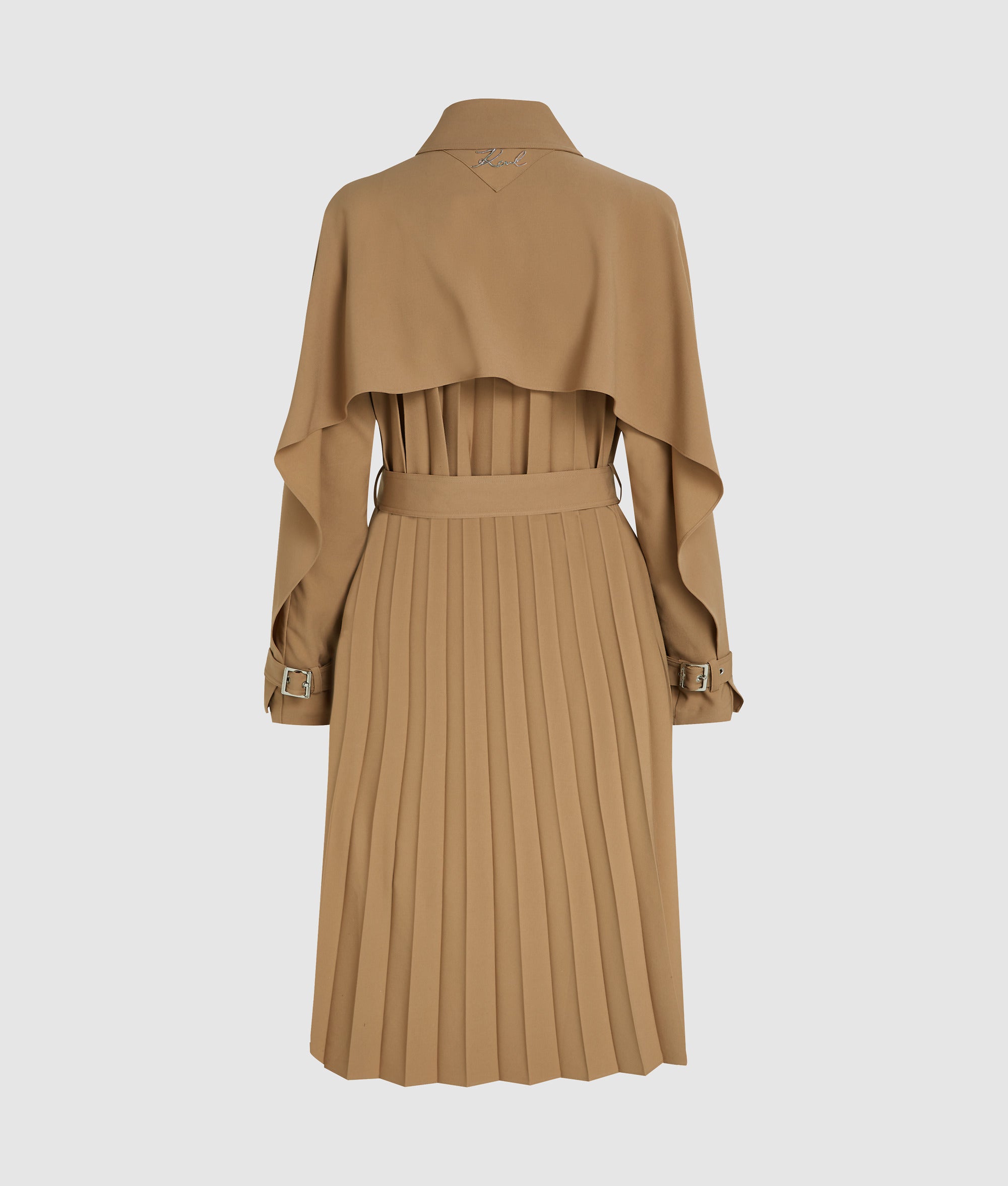 pleated dress coat Pleated Trench Coat Dress | Retro Midi Outfit | Elegant Button Front