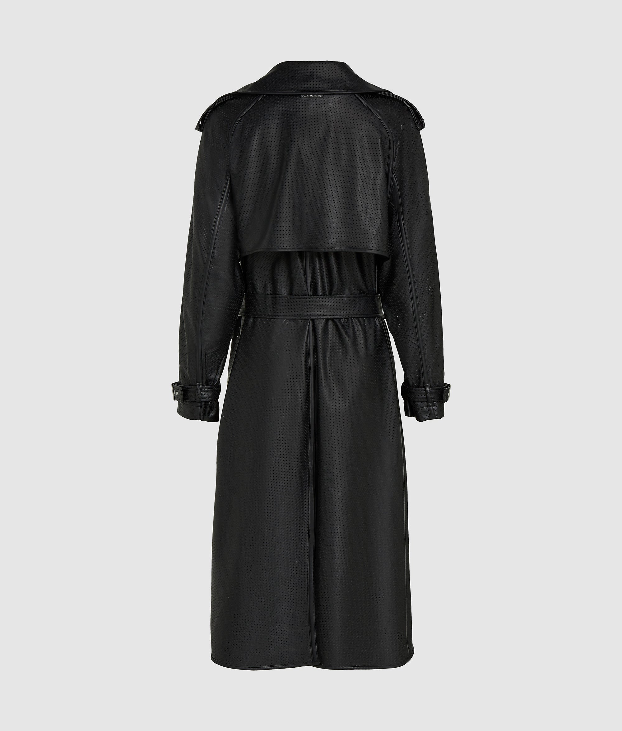 Perforated faux leather trench coat | Black | Women | KARL LAGERFELD | Page 1 Perforated faux leather trench coat | Black | Women | KARL LAGERFELD | Page 1