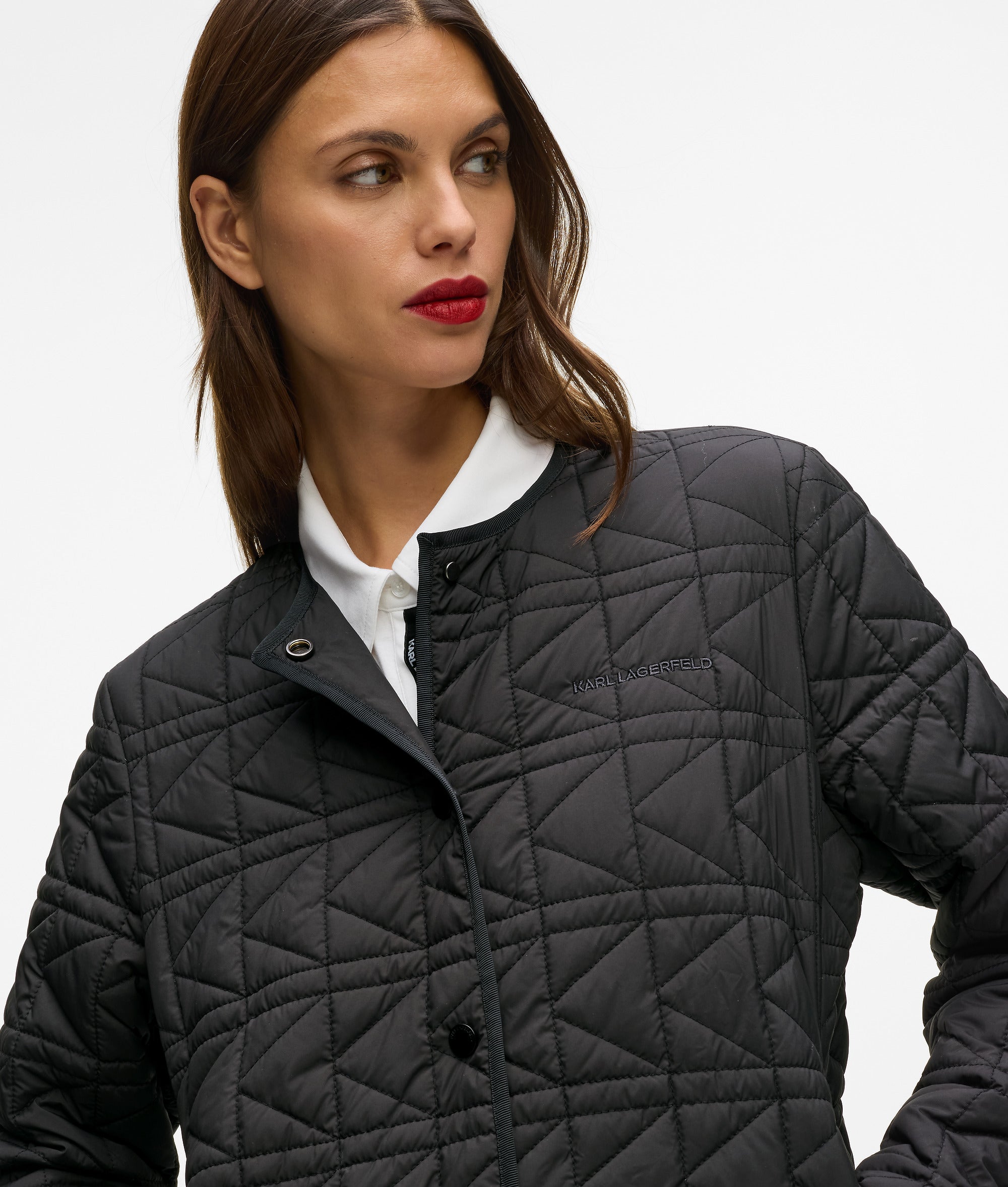 Leichte Steppjacke Schwarz Damen KARL LAGERFELD