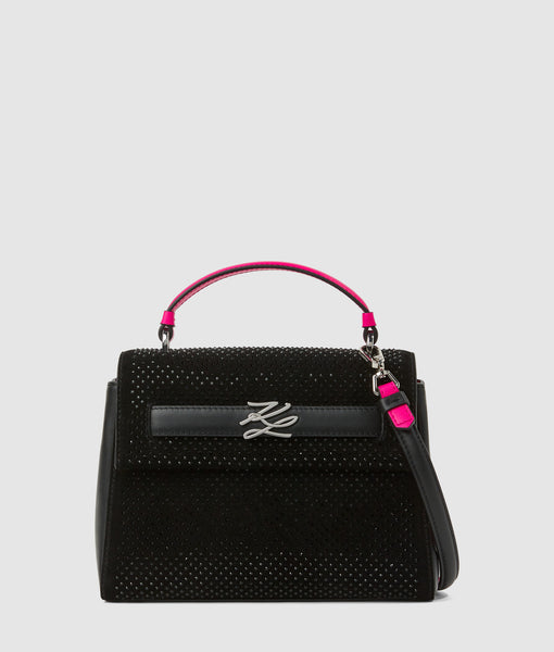 Exclusive K/Autograph rhinestone top-handle bag | Black