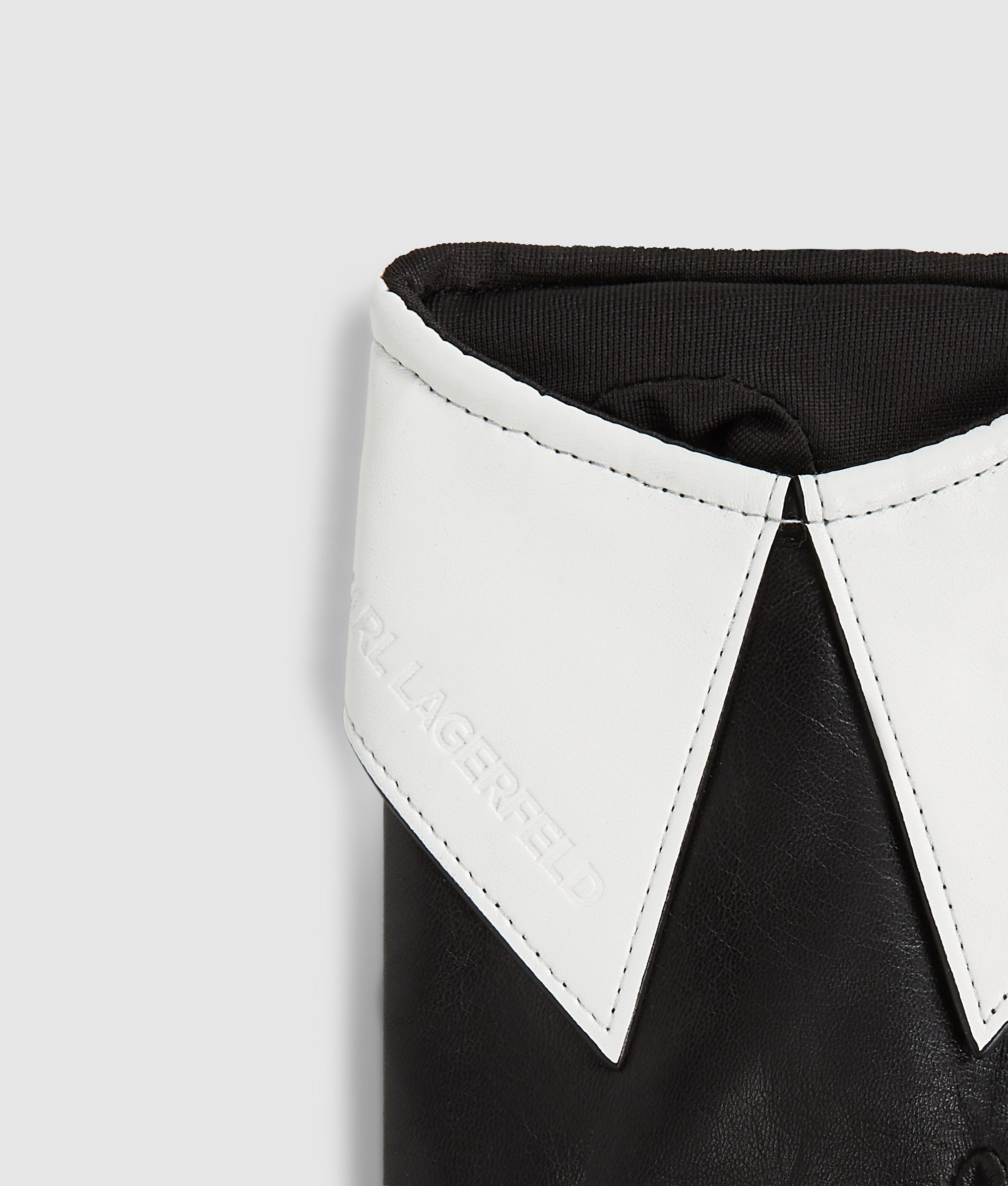 karl lagerfeld handschuhe damen Fingerlose Handschuhe mit Kragendetail | Schwarz/Weiss | Damen