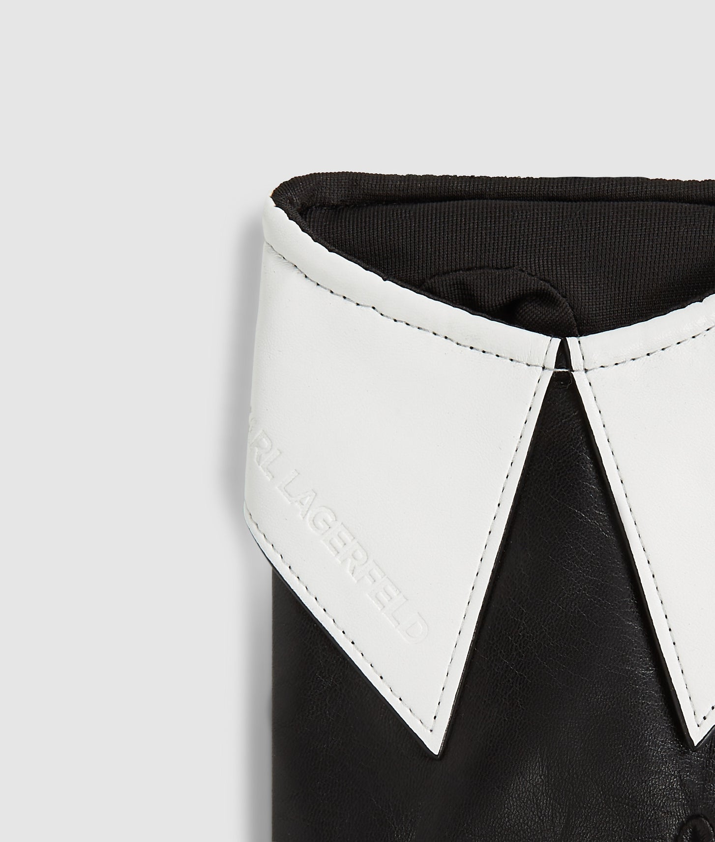 karl lagerfeld handschuhe fingerlos Fingerlose Handschuhe mit Kragendetail | Schwarz/Weiss | Damen