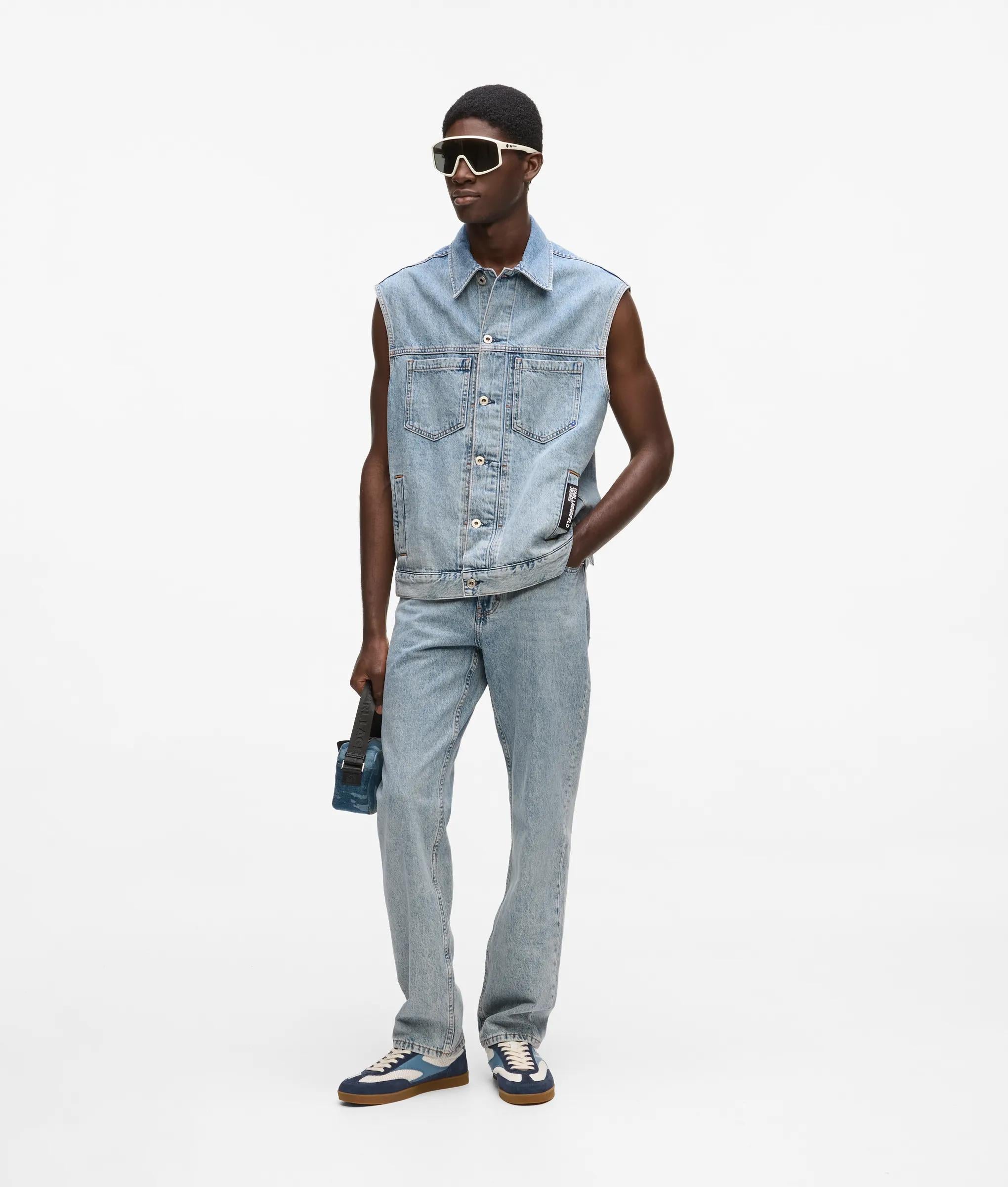 Relaxed denim vest | Acid Light Blue | Men