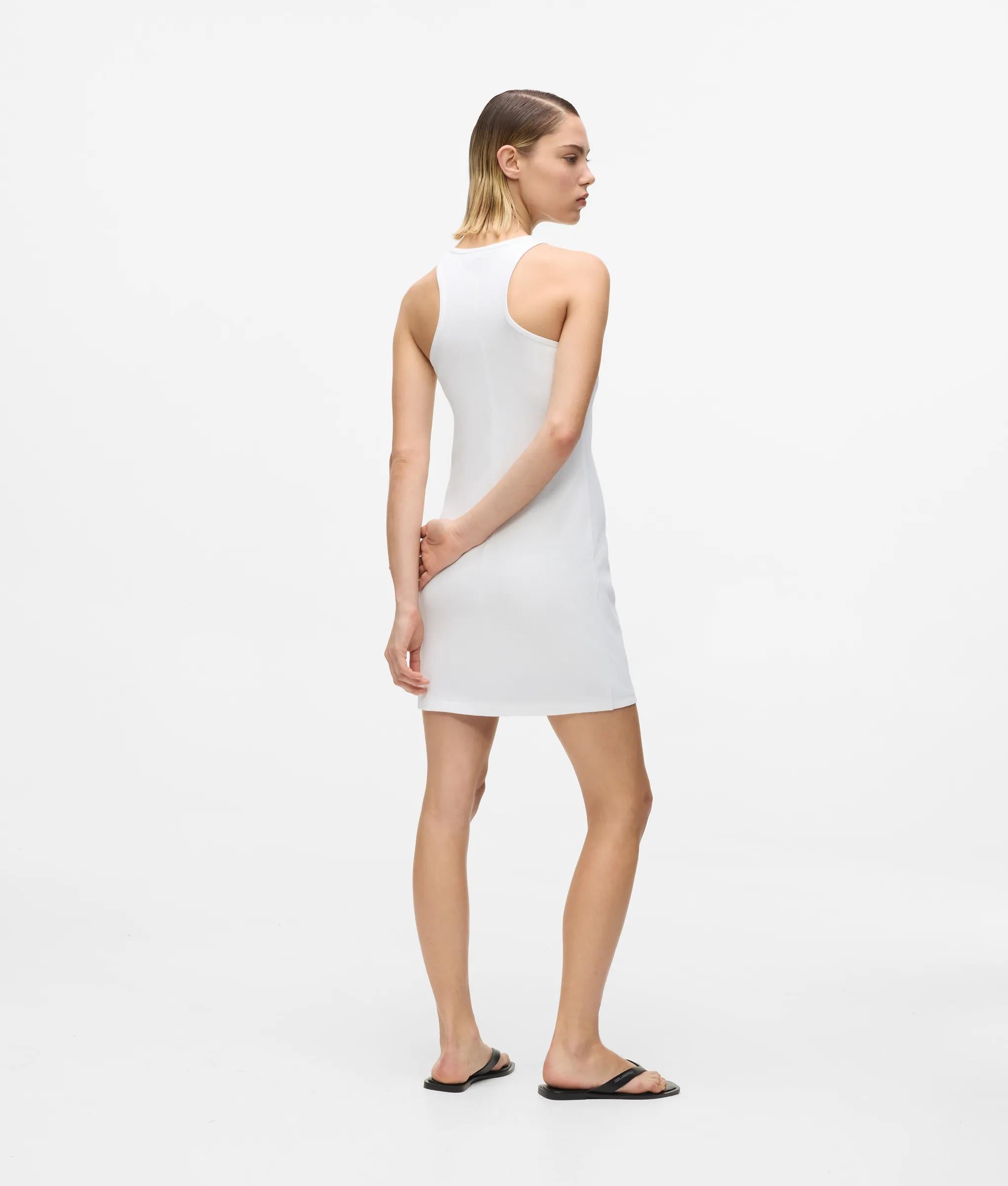 racer ribbed dress ASOS DESIGN racer ribbed bodice with hybrid skirt neutral maxi dress