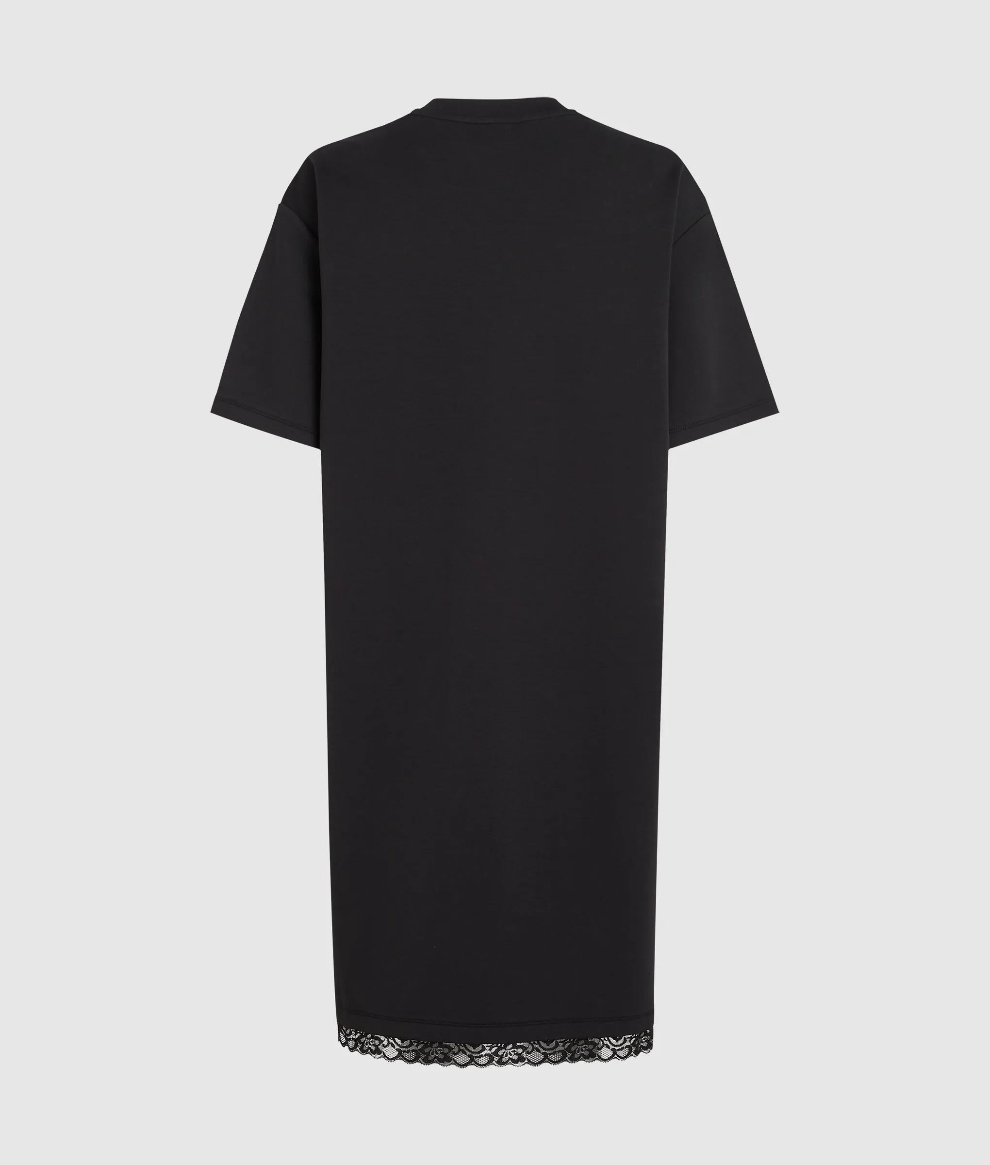 Lace Hem Relaxed T-Shirt Dress Black Women | KARL LAGERFELD | Page 1 Lace Hem Relaxed T-Shirt Dress Black Women | KARL LAGERFELD | Page 1