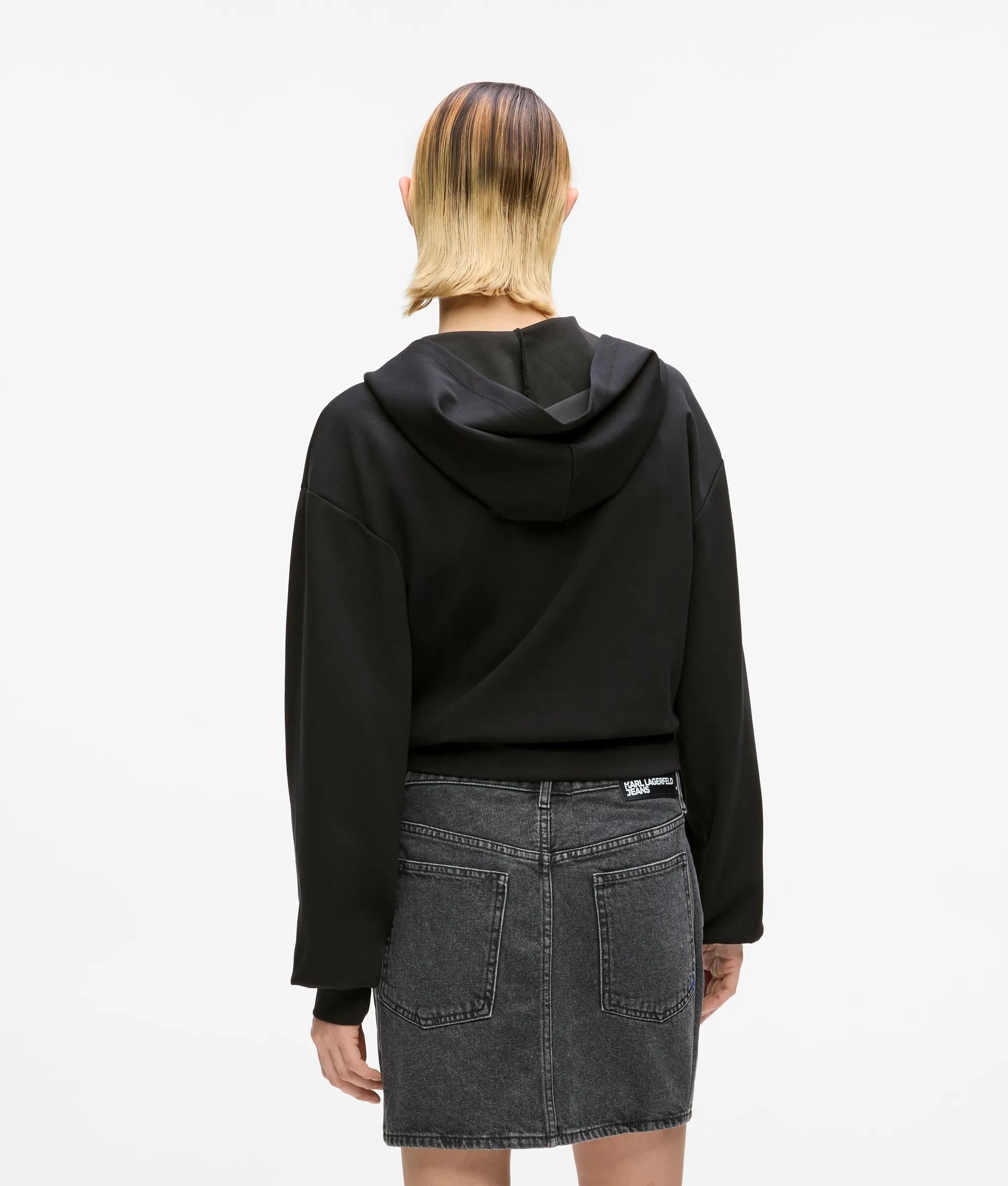 Lace-up hoodie | Black | Women | KARL LAGERFELD