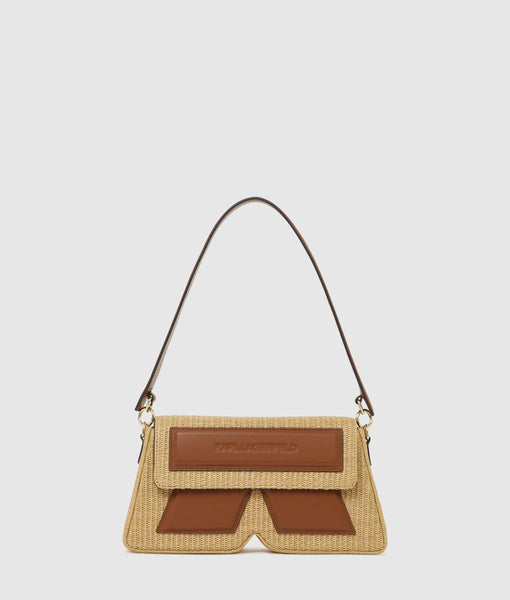 Ikon K Woven Shoulder Bag | Natural Tan Women | KARL LAGERFELD