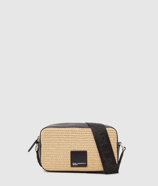 Woven camera bag | Natural | Women | KARL LAGERFELD