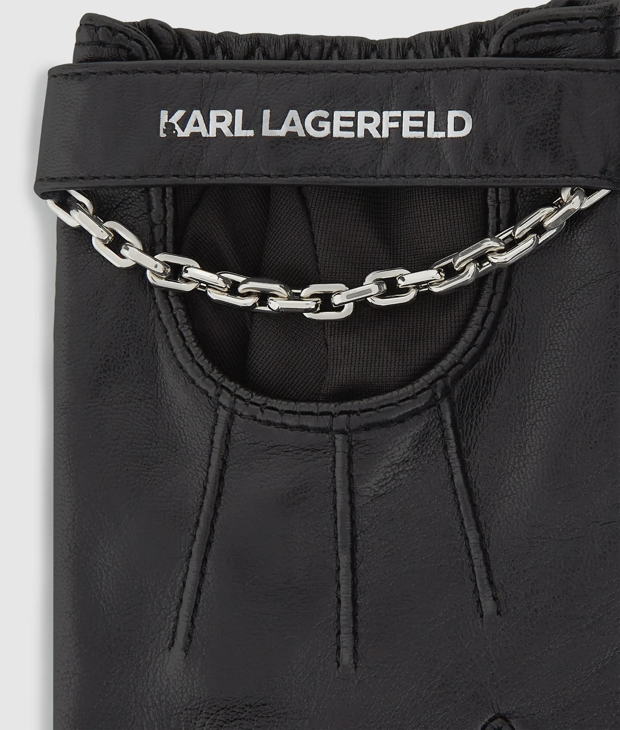 karl lagerfeld handschuhe damen Fingerlose Handschuhe mit Kettendetail | Schwarz-Nickel | Damen | KARL LAGERFELD