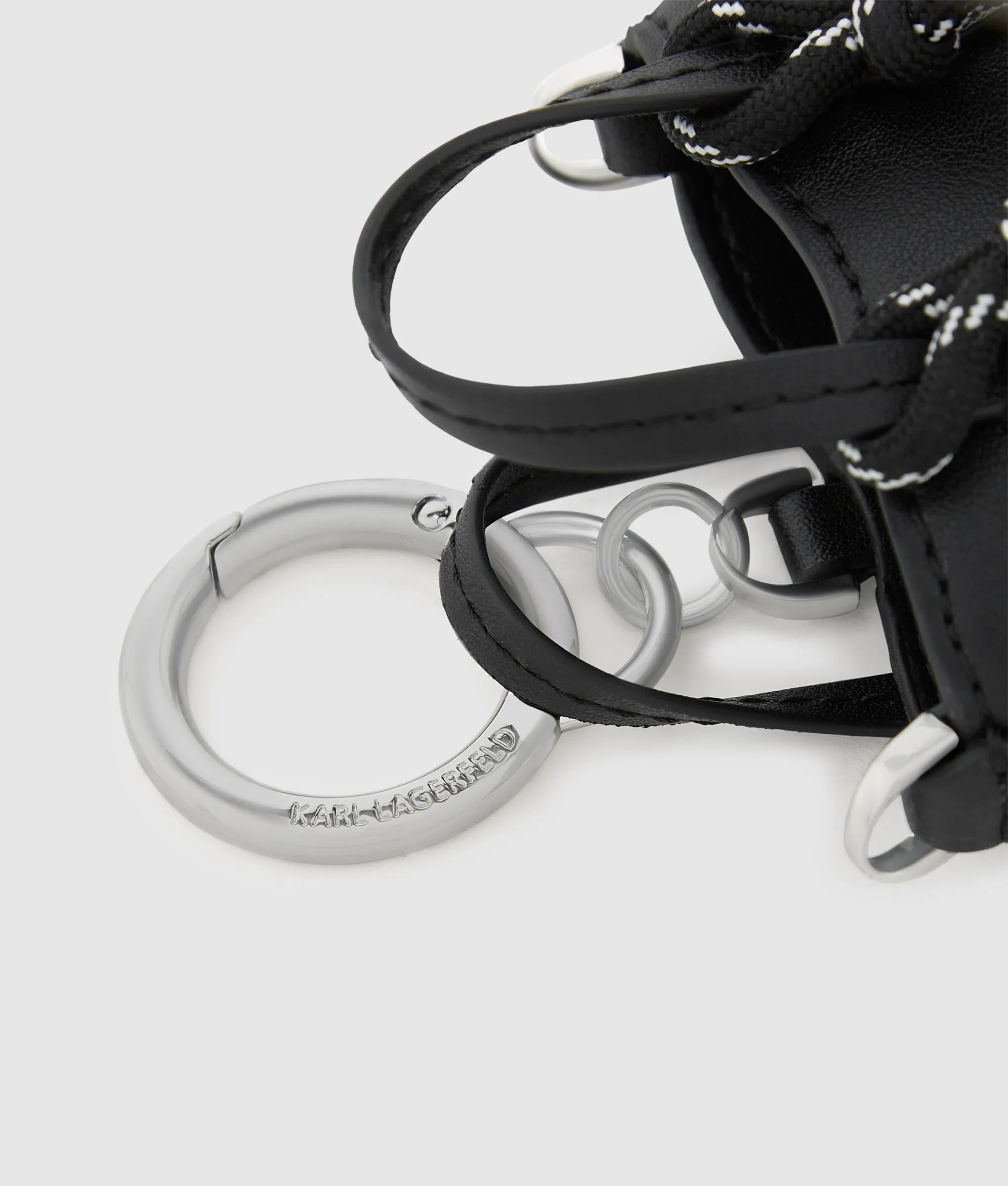 airpods aufbewahrung Ikon Schlüsselanhänger mit Mini-Tasche als AirPods-Hülle | Schwarz | Damen