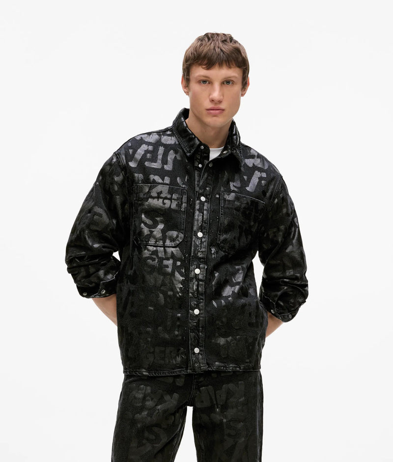 KL Jeans All-over logo denim overshirt