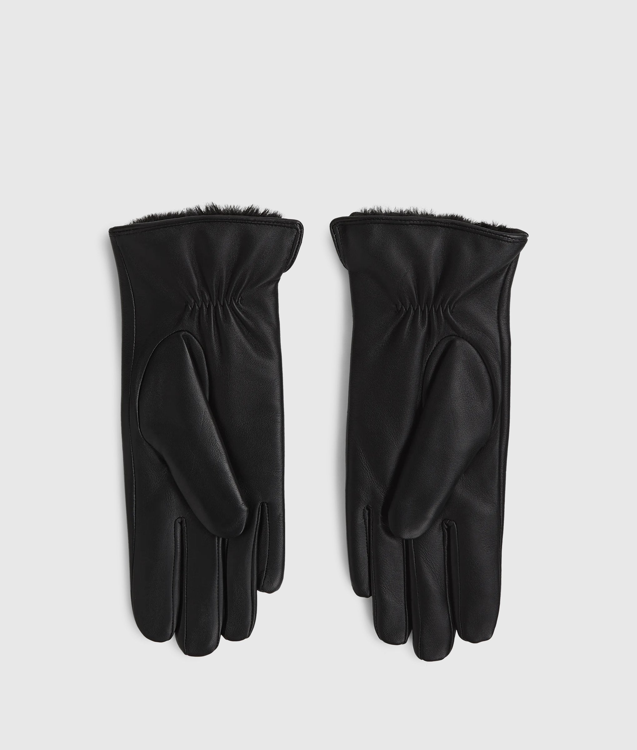 Lederhandschuhe mit Logo | Schwarz | Damen