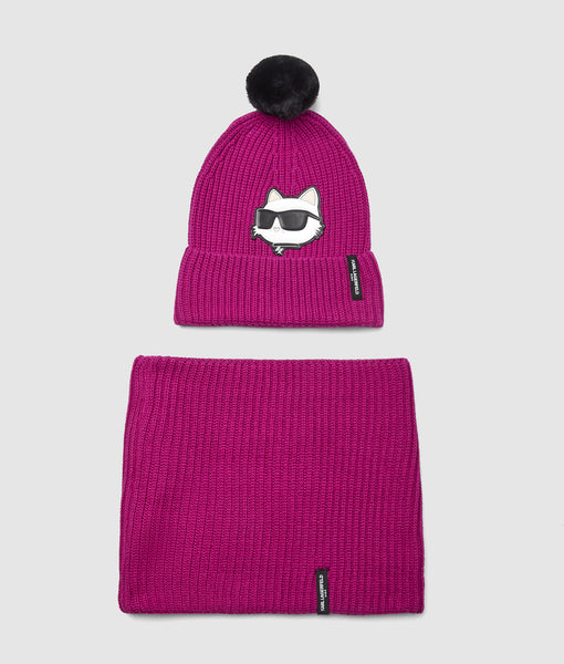 Girls beanie and snood gift set | Pink | Kids | KARL  display picture 1