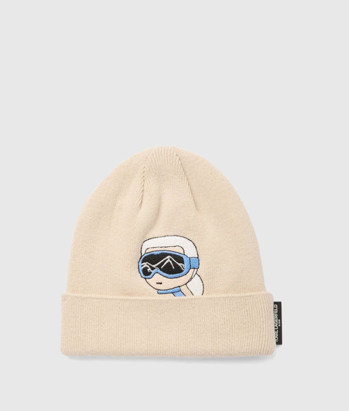 Boys Ikon après-ski beanie | Cream | Kids | KARL LAGERFELD HU