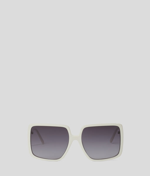 KARL LAGERFELD KL WHITE SUNGLASSES New Karl Lagerfeld KL-6086S 105 White Sunglasses with Grey  main image 4