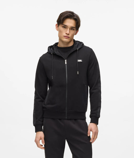 Zip-up hoodie | Black | Men | KARL LAGERFELD US
