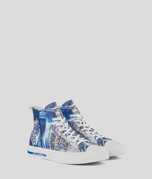 KLJ X ATELIER RESERVÉ VULC HIGH-TOP SNEAKERS | White/Blue