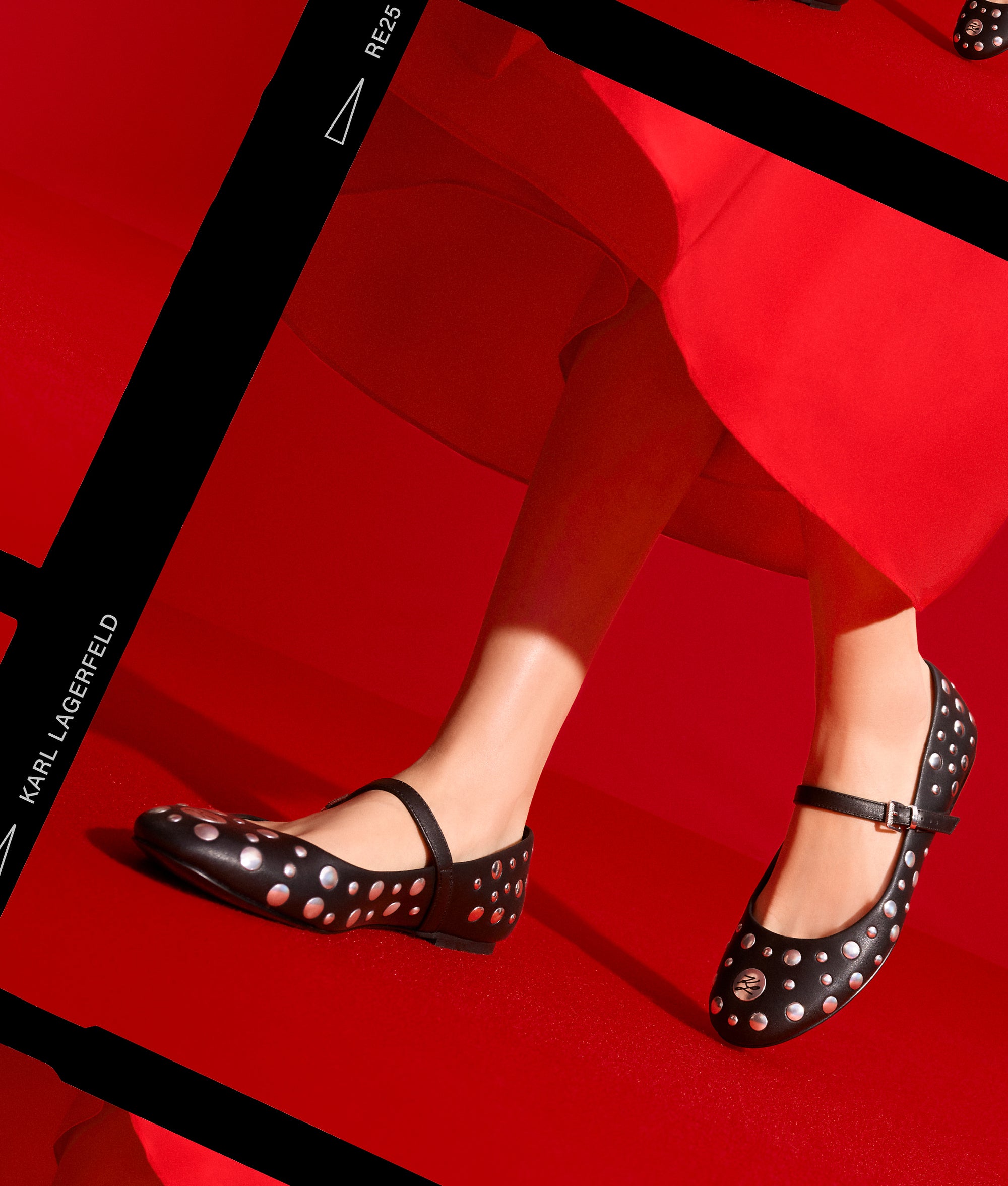 KARO MIRROR STUDS BALLET FLATS