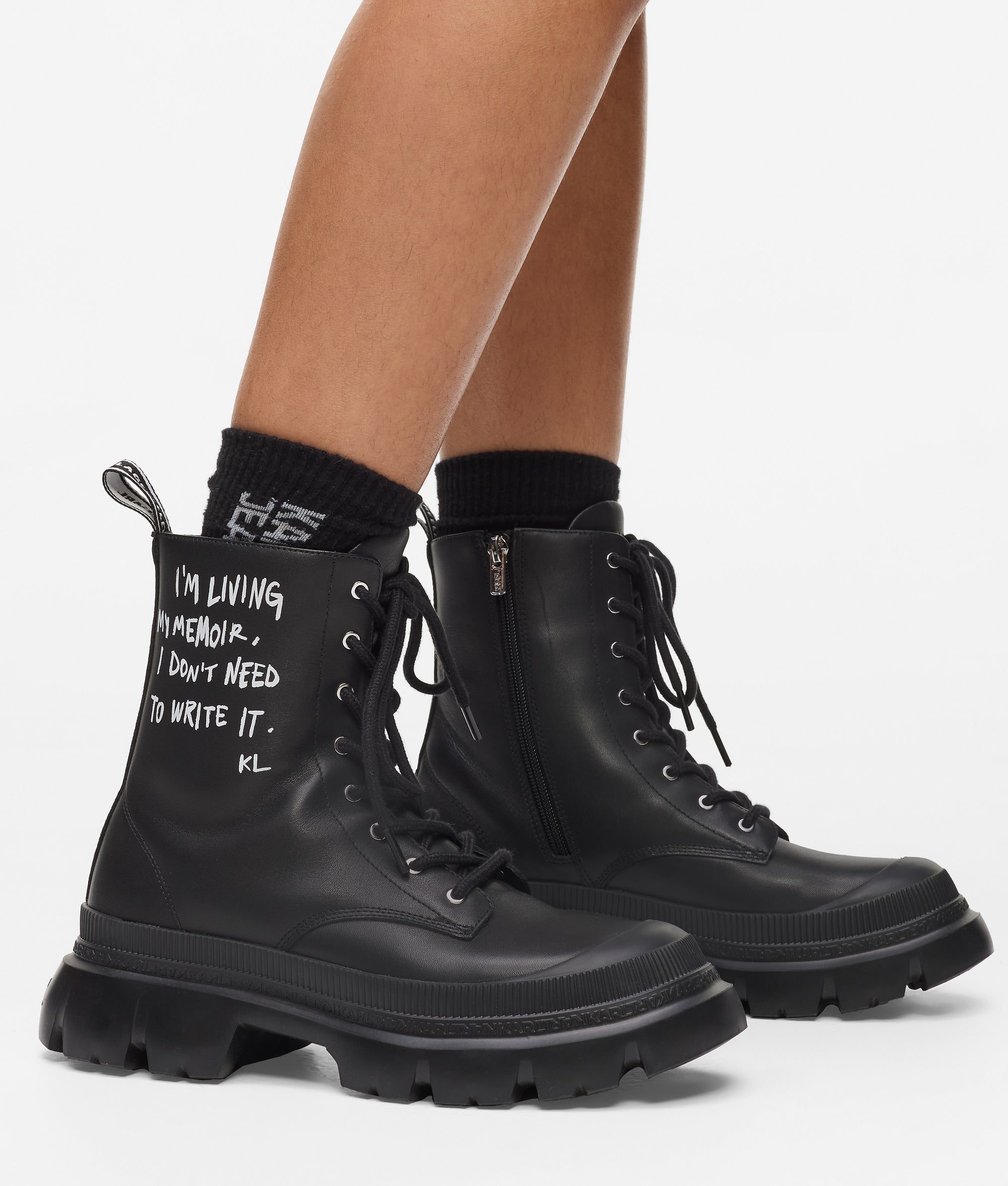 Bottes avec citation Trekka Max Karl Noir Femme KARL LAGERFELD
